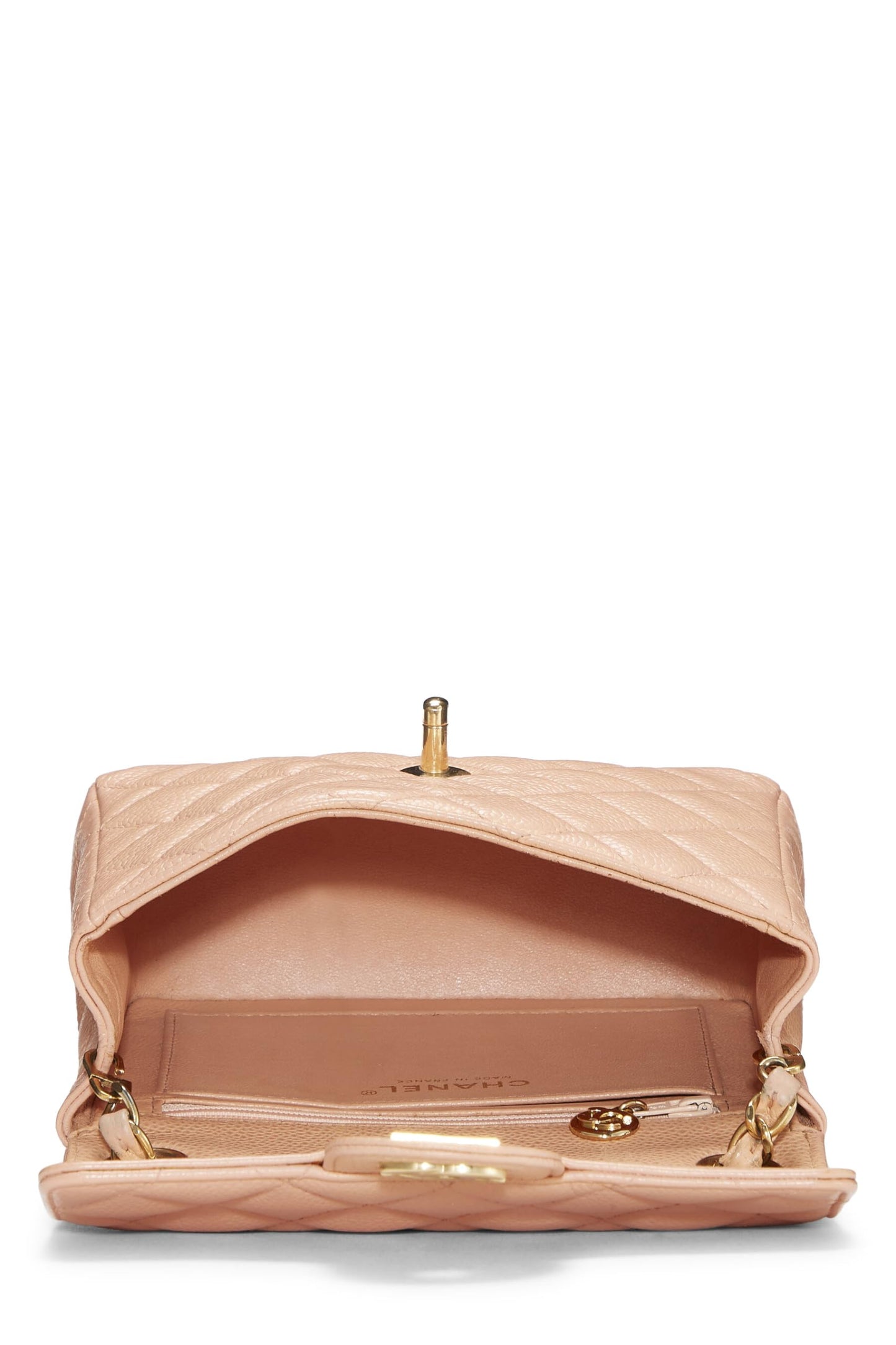 Chanel,  Pink Quilted Caviar Half Flap Mini, Pink
