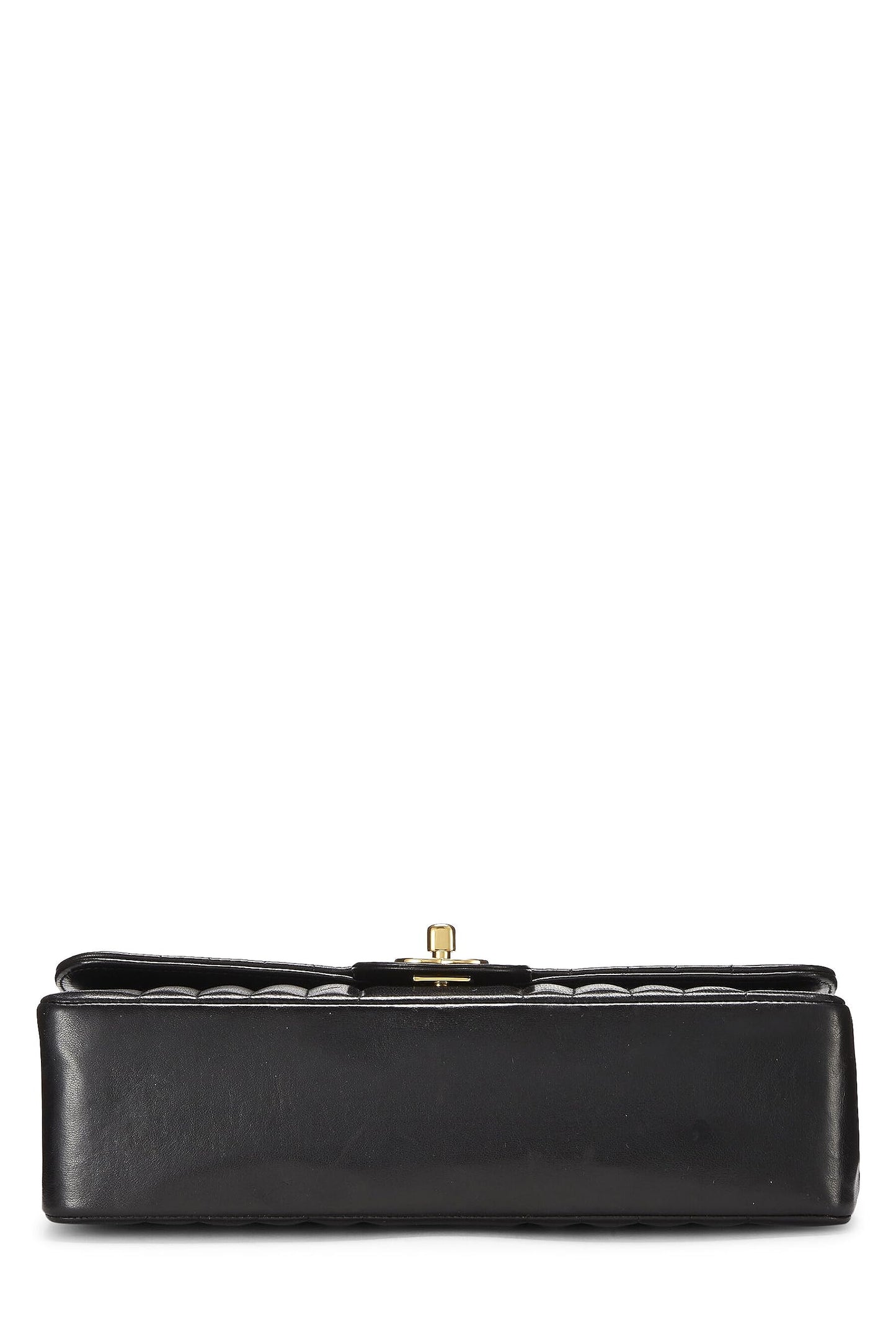 Chanel,  Black Vertical Lambskin Classic Flap Medium, Black