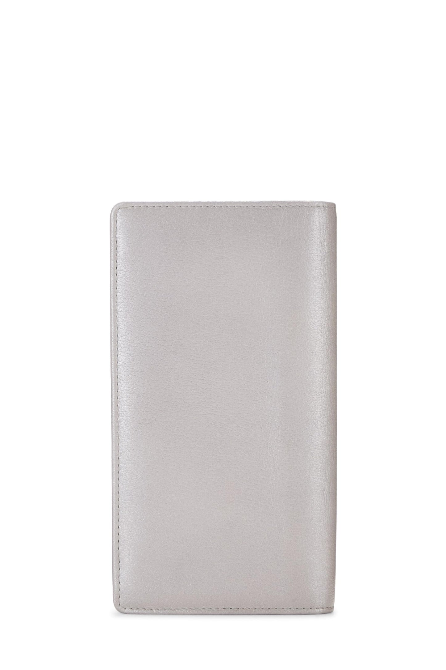 Chanel,  Silver Calfskin Long Wallet, Silver