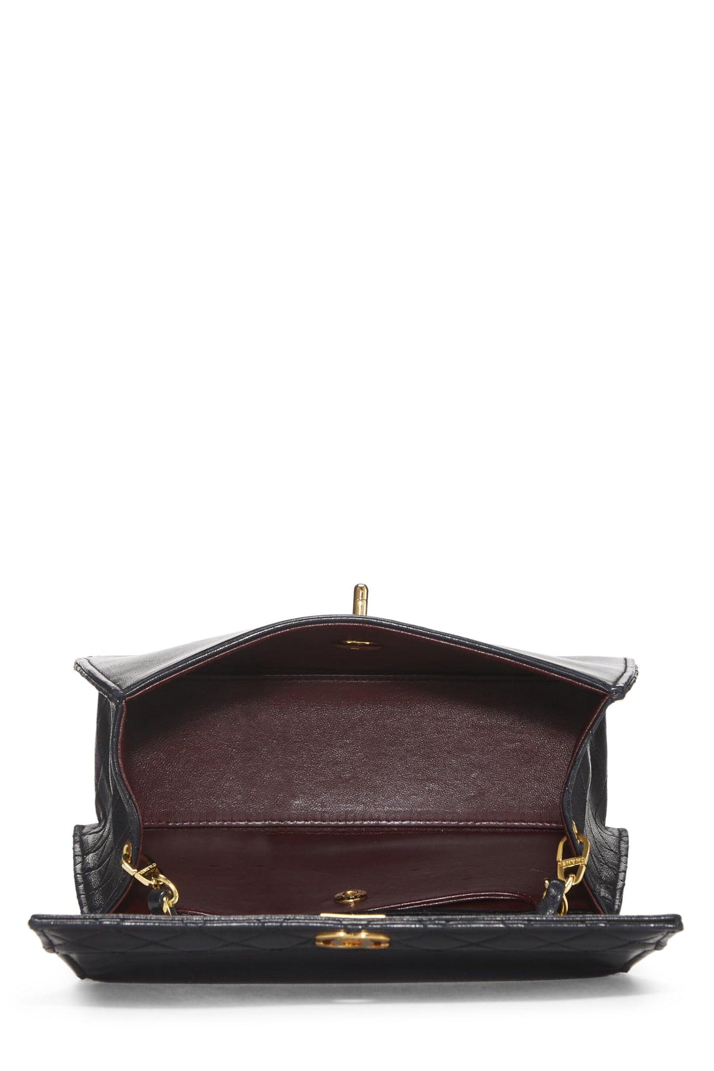 Chanel,  Black Quilted Lambskin Trapezoid Bag, Black