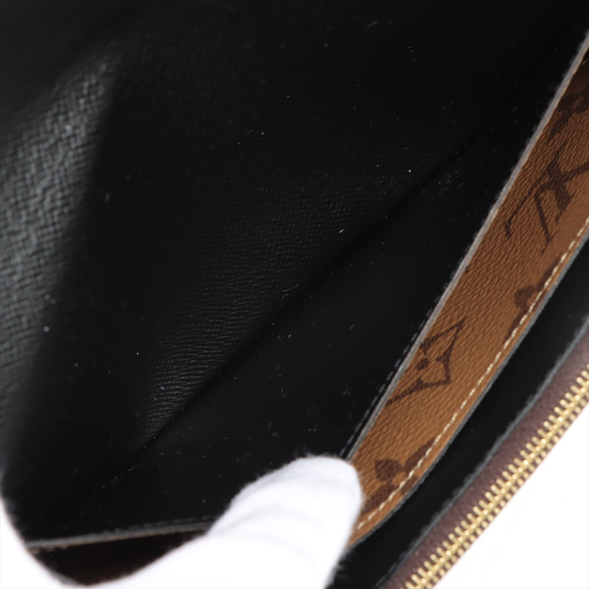 Louis Vuitton Monogram Reversee Portefolio Emily M82157 BlackBrown Long   Wallet