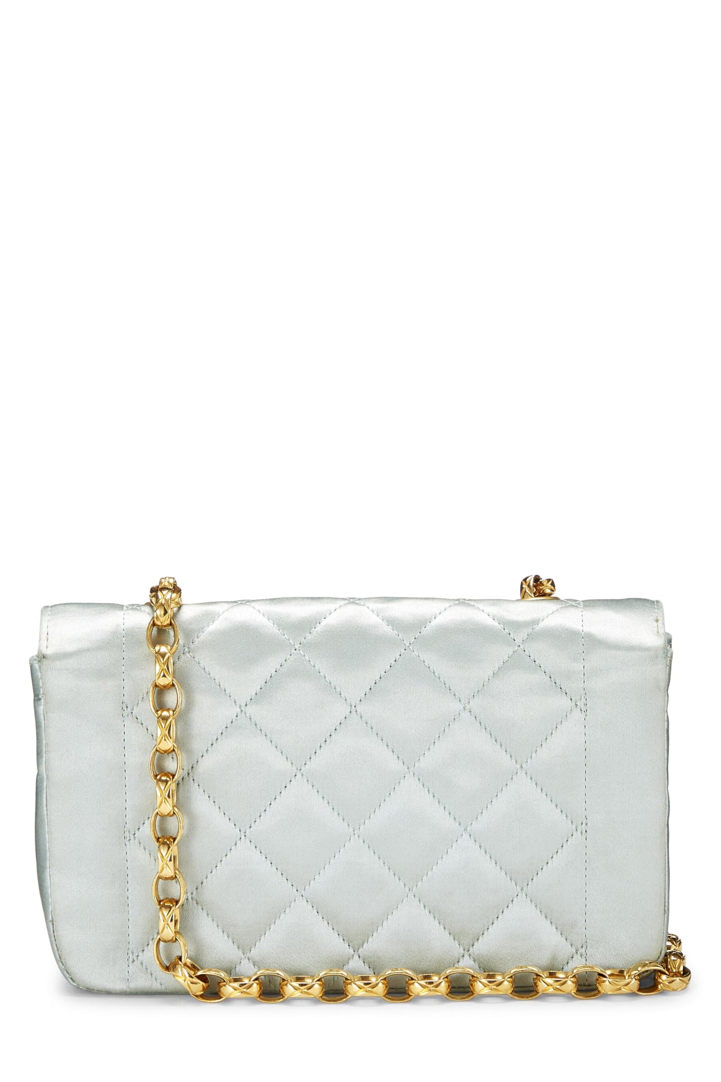 Chanel,  Blue Satin Border Tab Mini, Blue