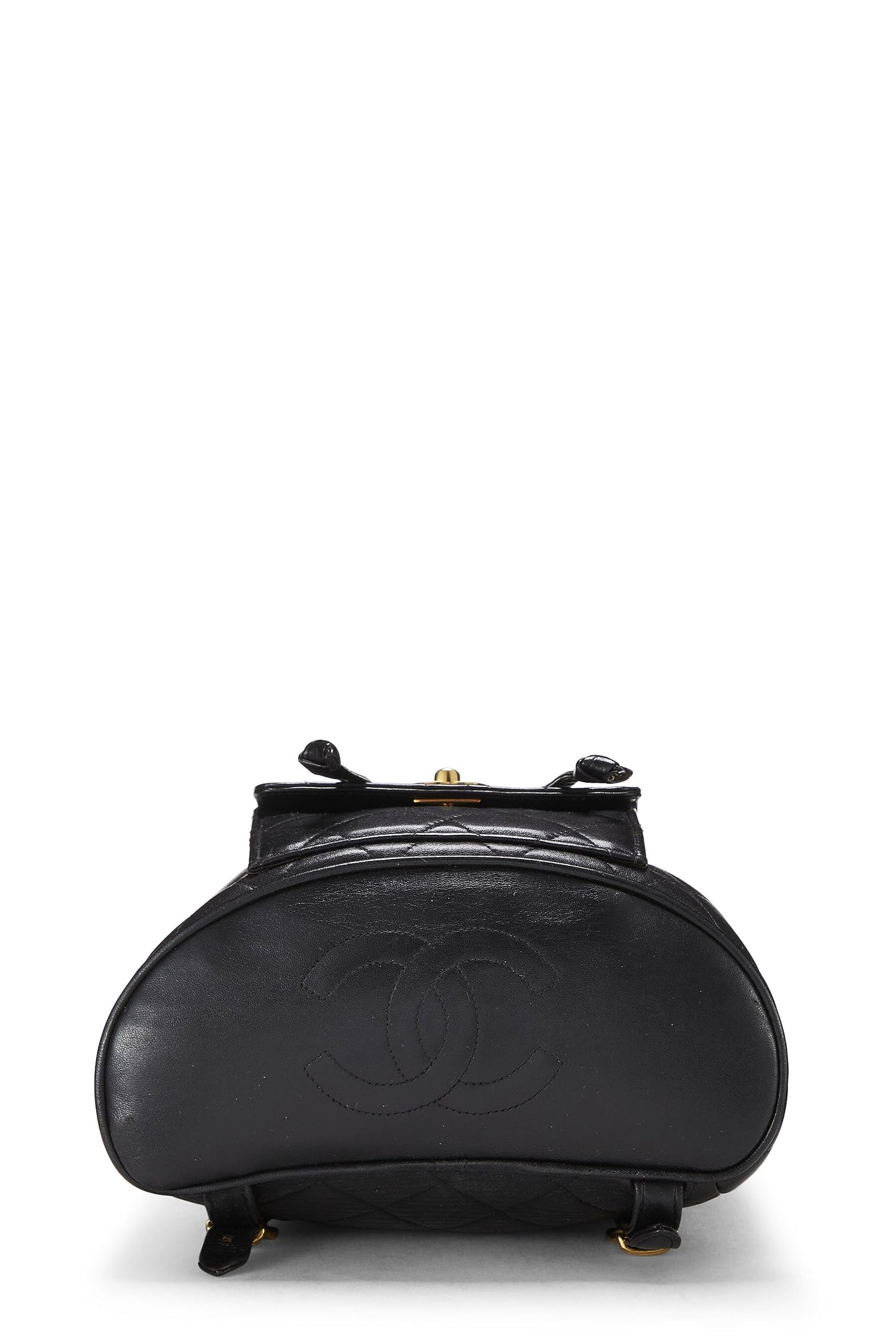 Chanel,  Black Quilted Lambskin 'CC' Classic Backpack Medium, Black