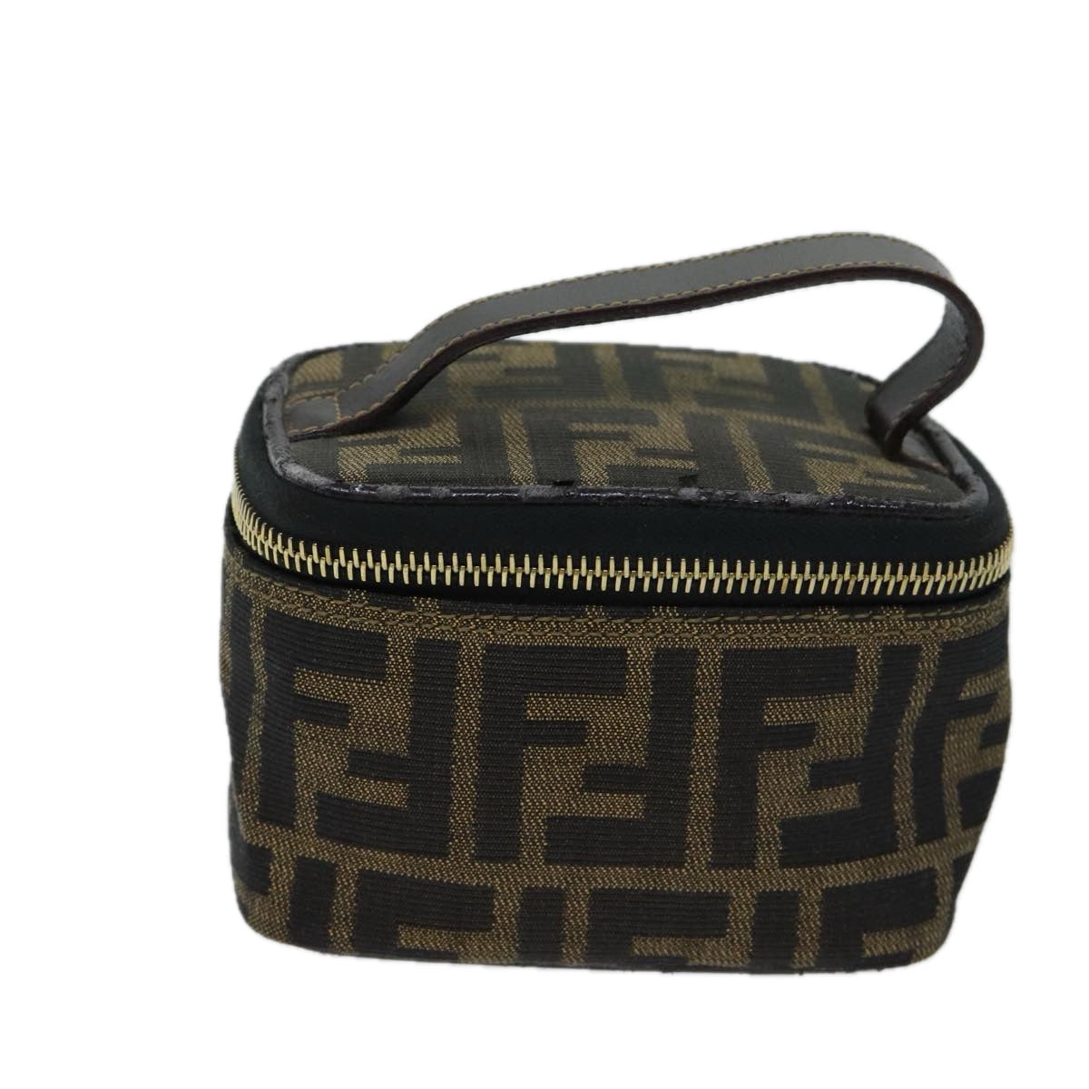 Luxury Fendi Zucca Canvas Vanity Cosmetic Pouch Brown Black71829