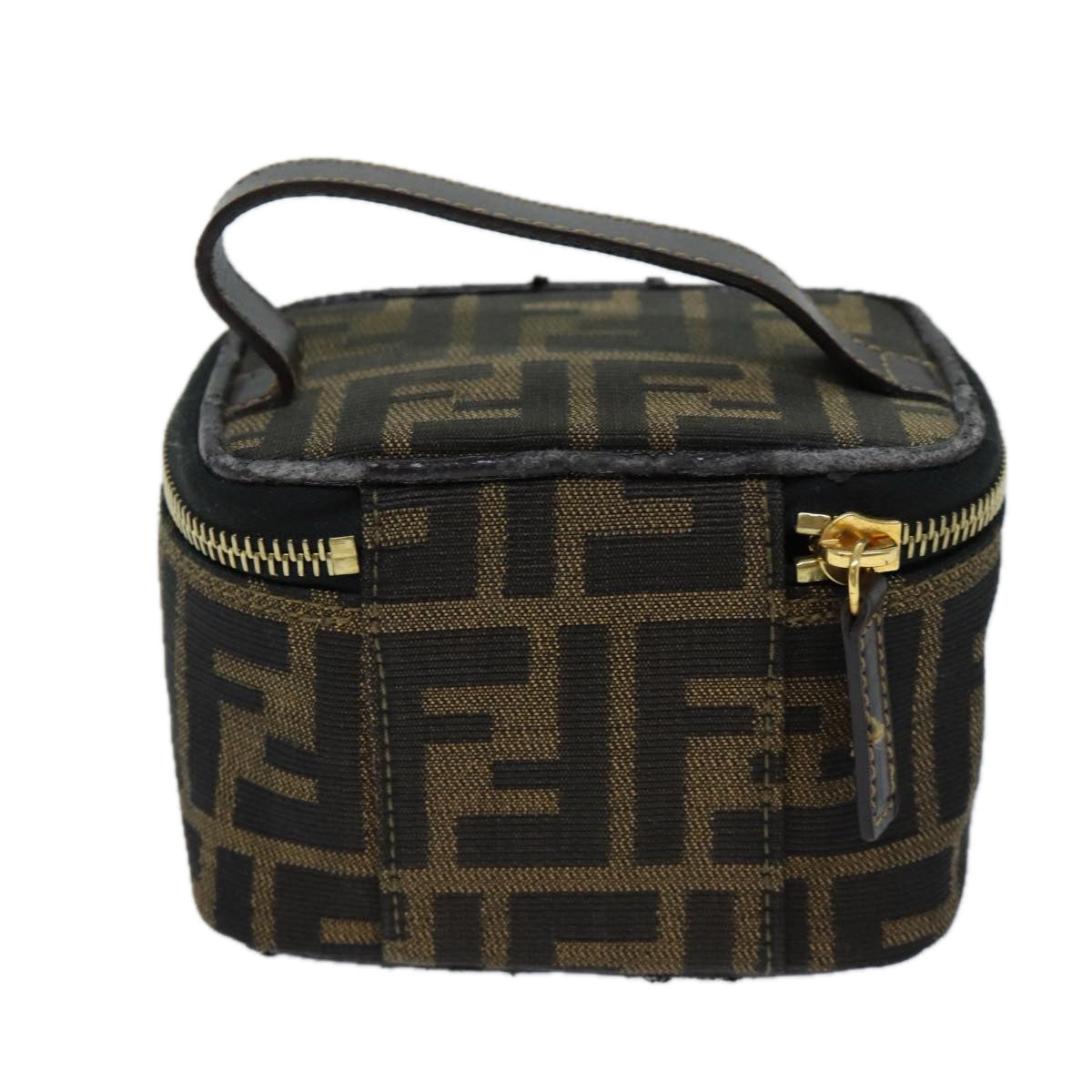 Luxury Fendi Zucca Canvas Vanity Cosmetic Pouch Brown Black71829