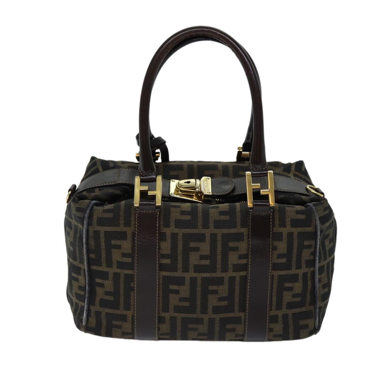 Luxury Fendi Zucca Canvas Hand Bag Brown Black71831