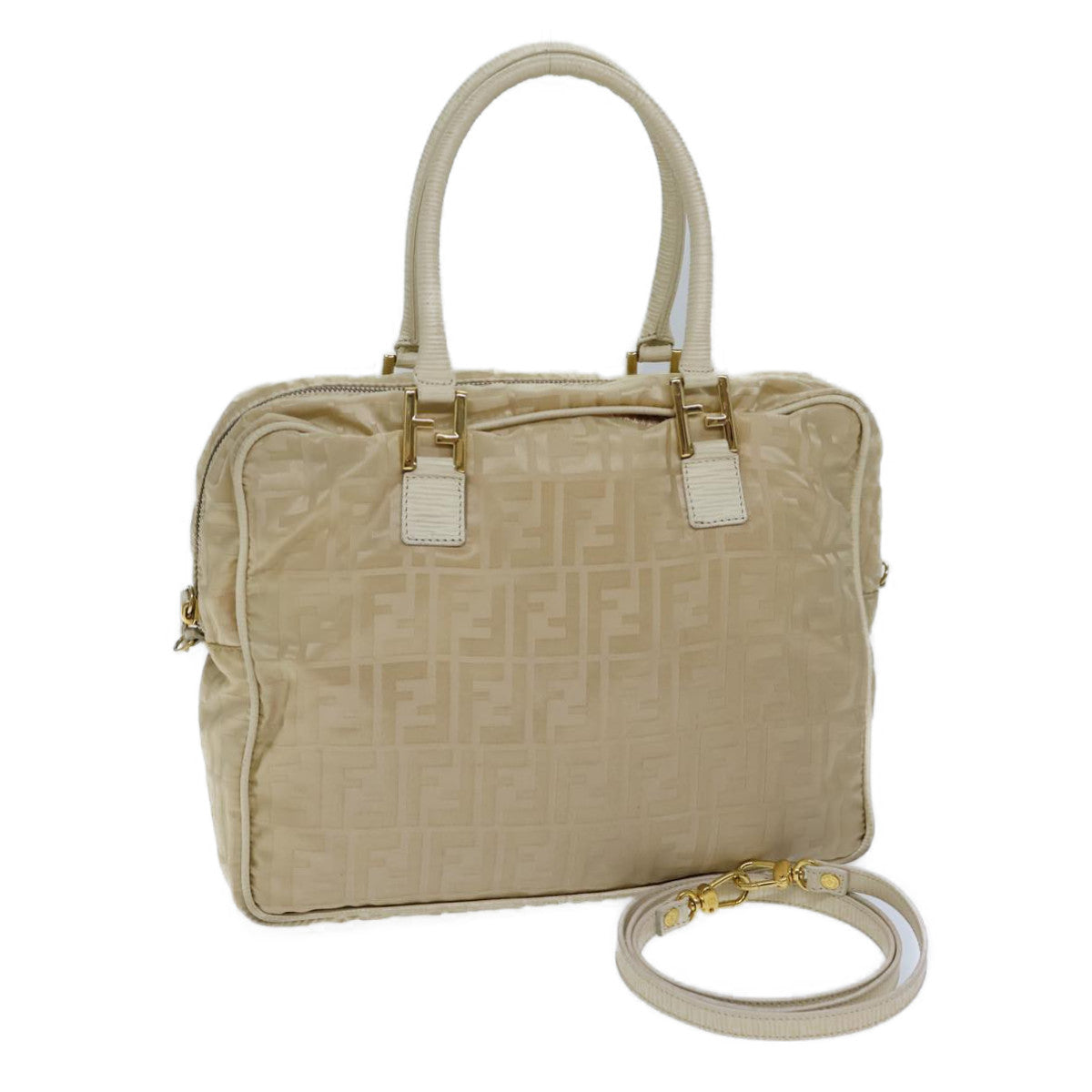 Luxury Fendi Zucca Canvas Hand Bag Nylon 2way Beige71835