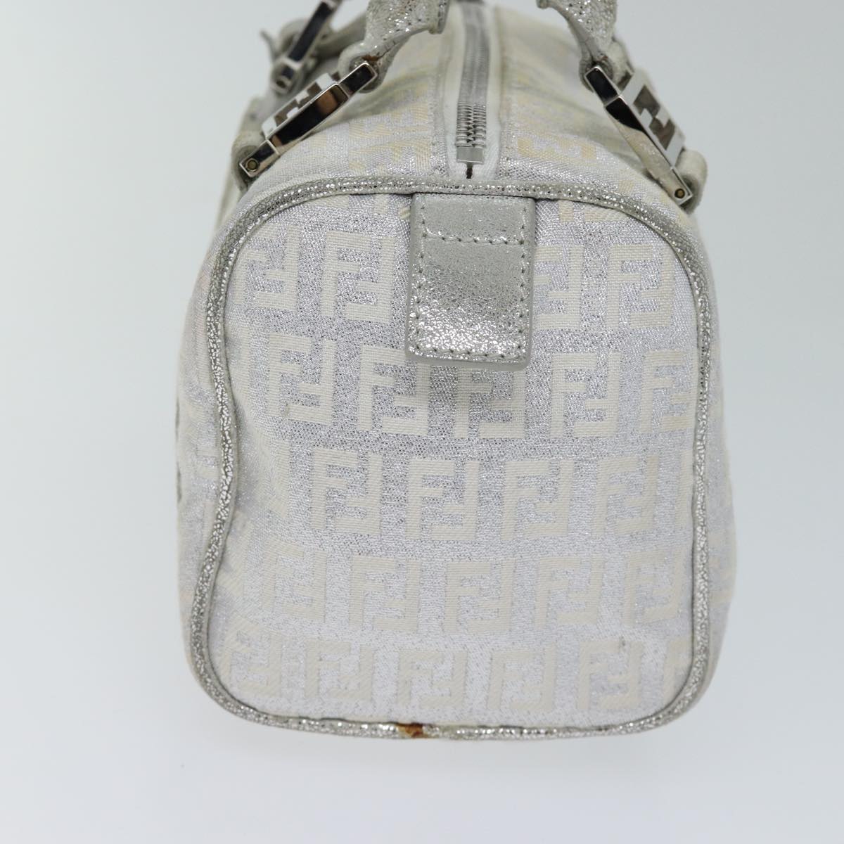 Luxury Fendi Zucchino Canvas Hand Bag Silver71836