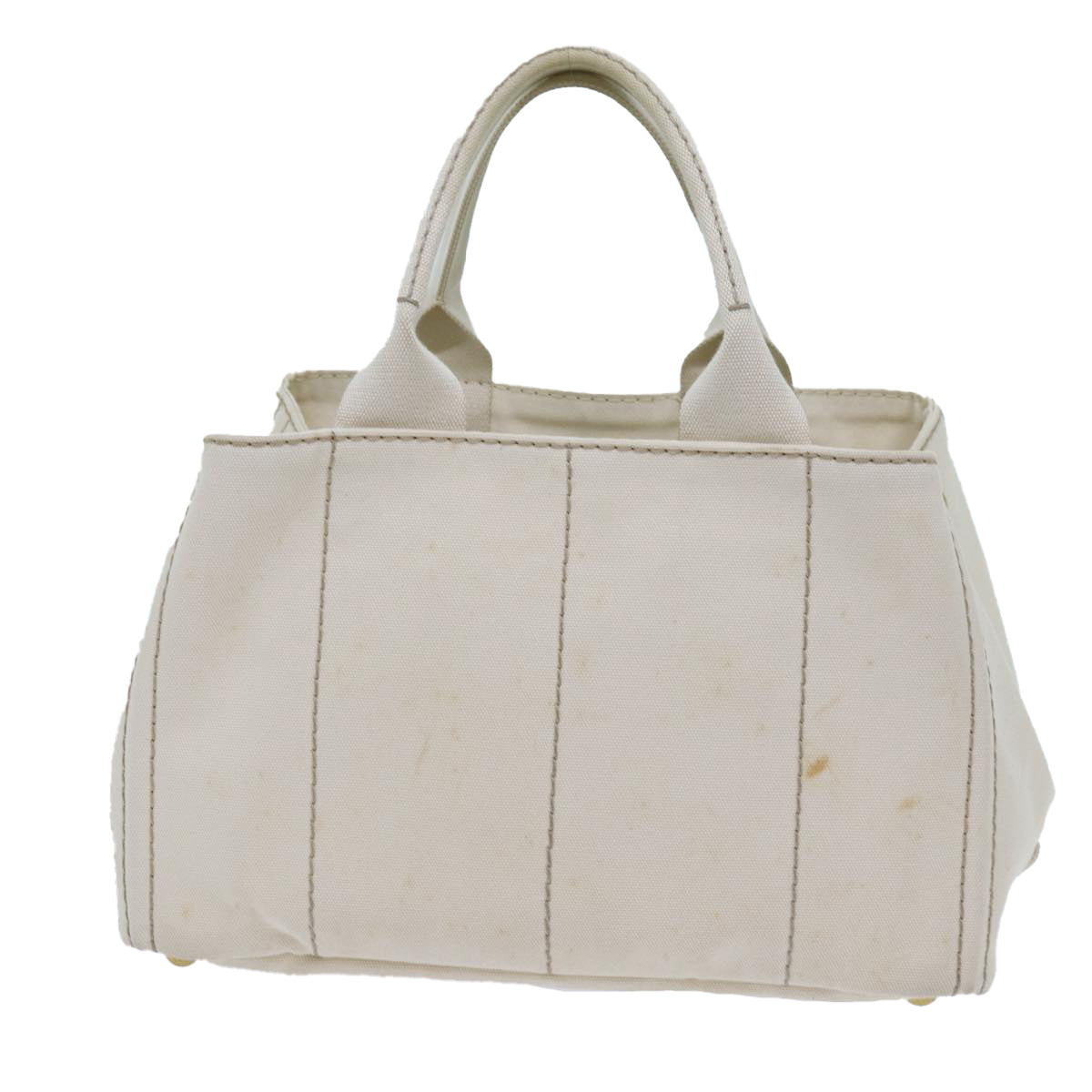 Luxury PradaCanapa MM Hand Bag Canvas White 71877