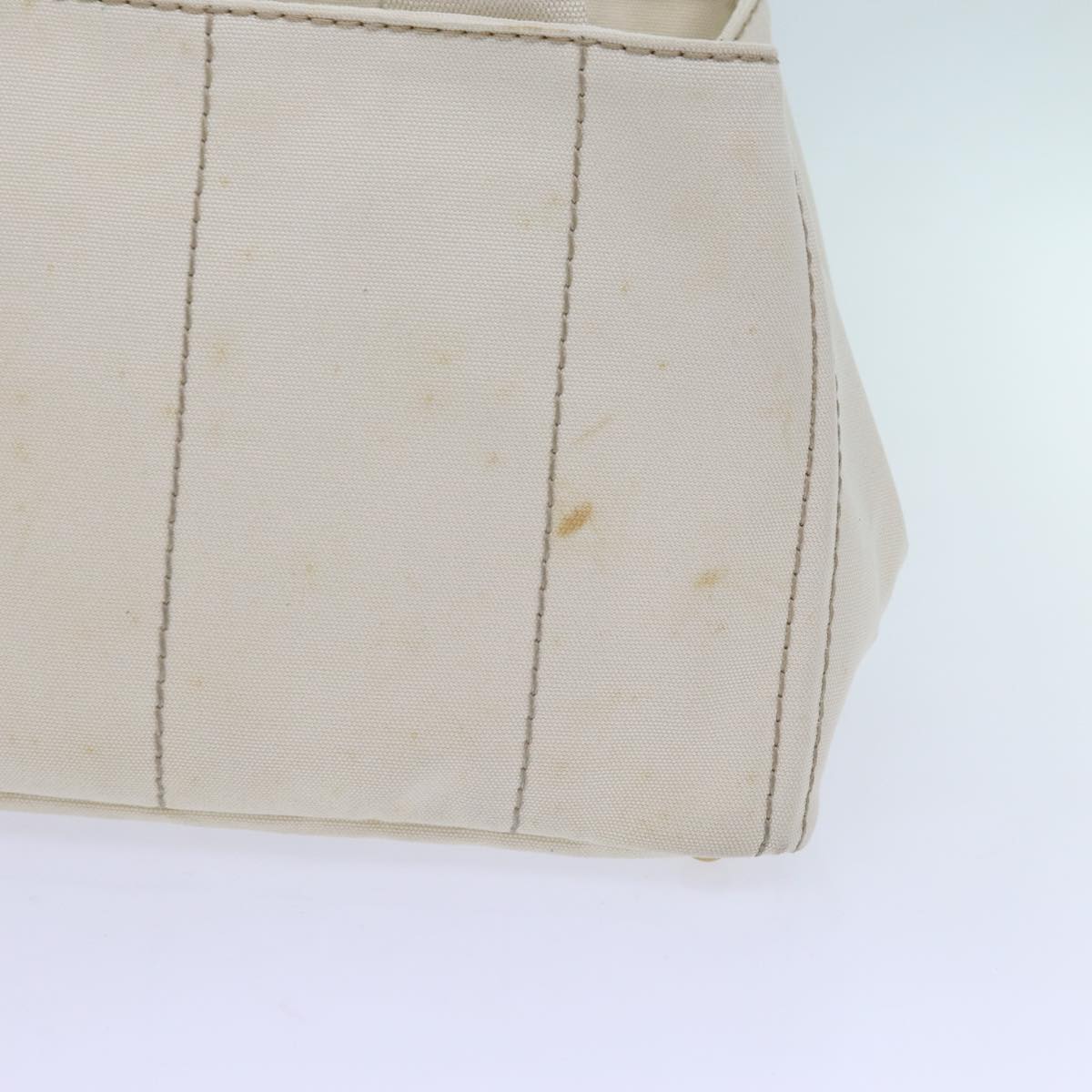 Luxury PradaCanapa MM Hand Bag Canvas White 71877