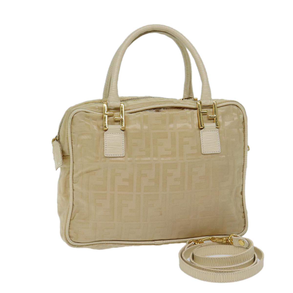 Luxury Fendi Zucca Canvas Hand Bag 2way Cream71902