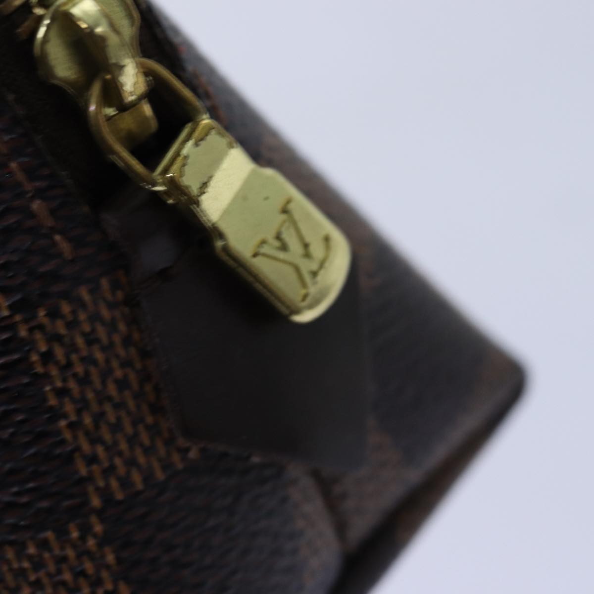 LOUIS VUITTON Damier Ebene Pochette Cosmetic PM Pouch N47516 LV 71944