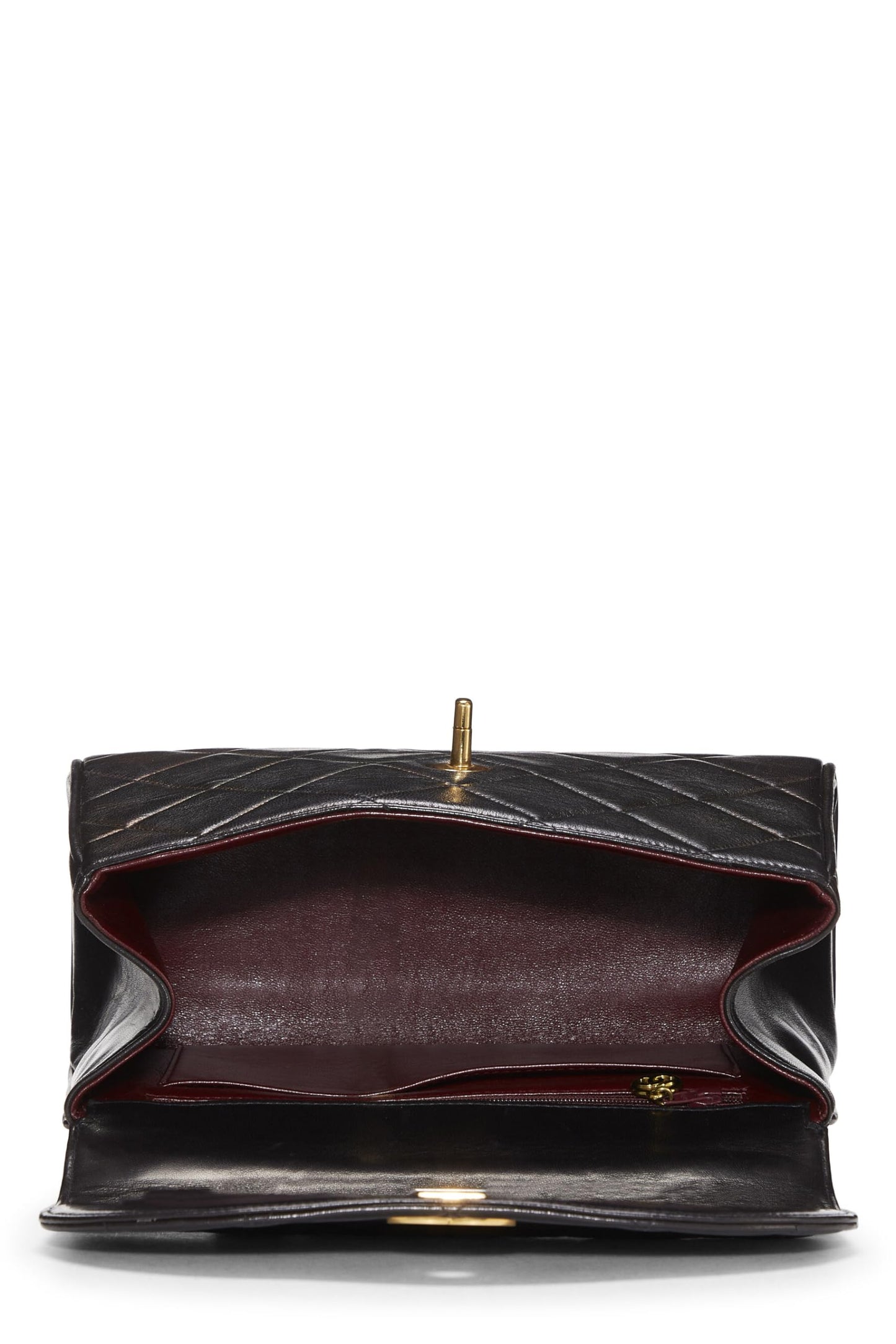 Chanel,  Black Quilted Lambskin Handbag Medium, Black