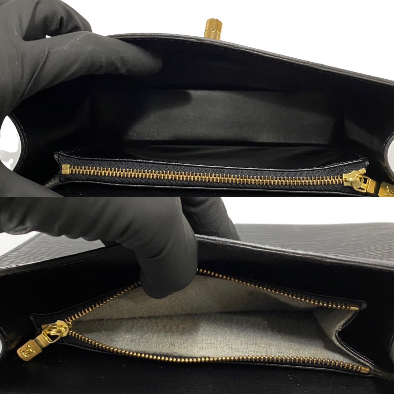 Louis Vuitton Epi Leather Malesherbes Handbag Black