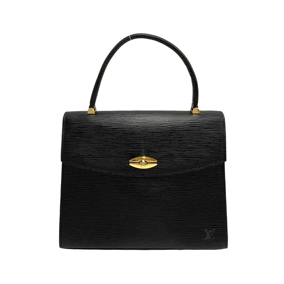 Louis Vuitton Epi Leather Malesherbes Handbag Black