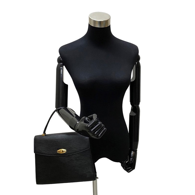 Louis Vuitton Epi Leather Malesherbes Handbag Black