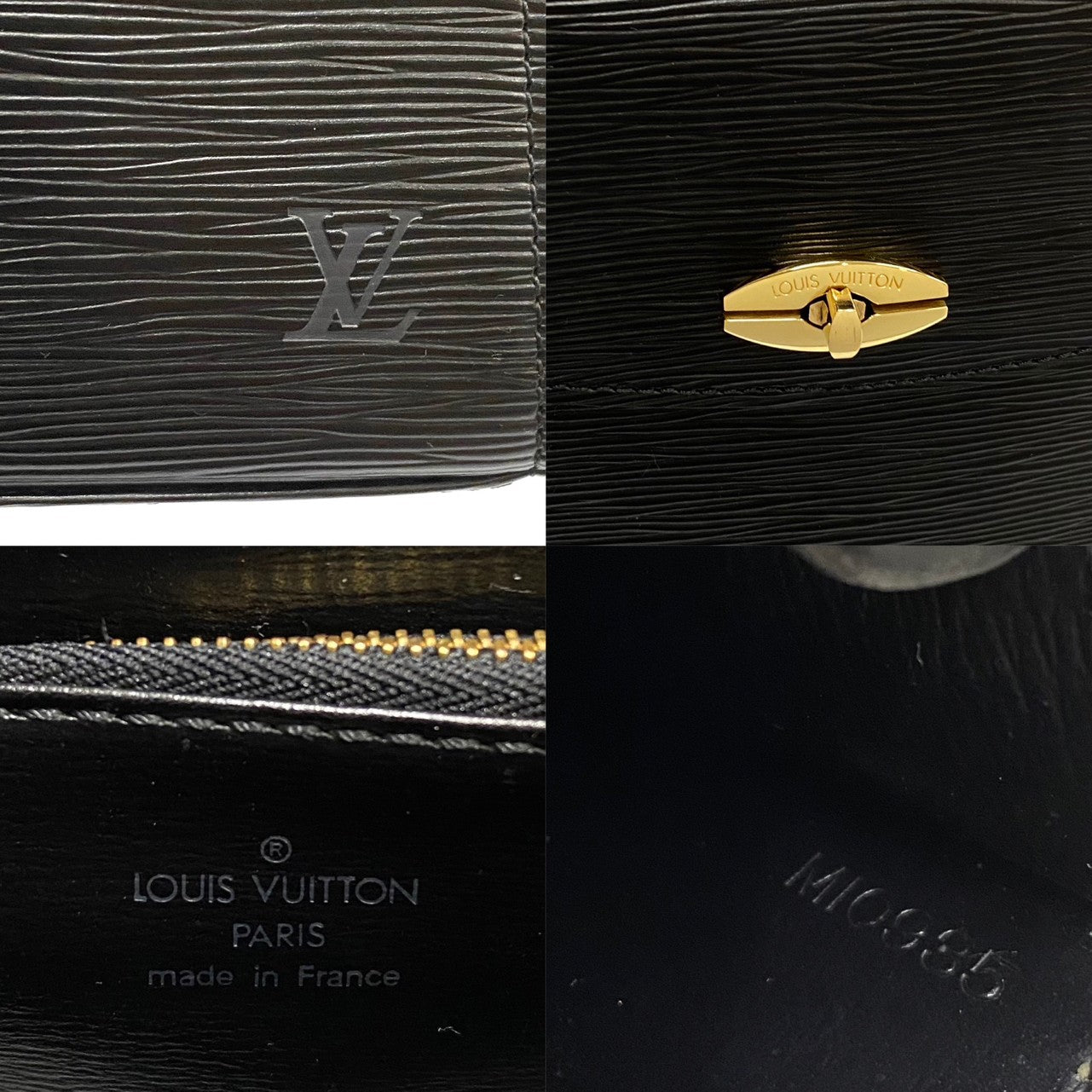 Louis Vuitton Epi Leather Malesherbes Handbag Black