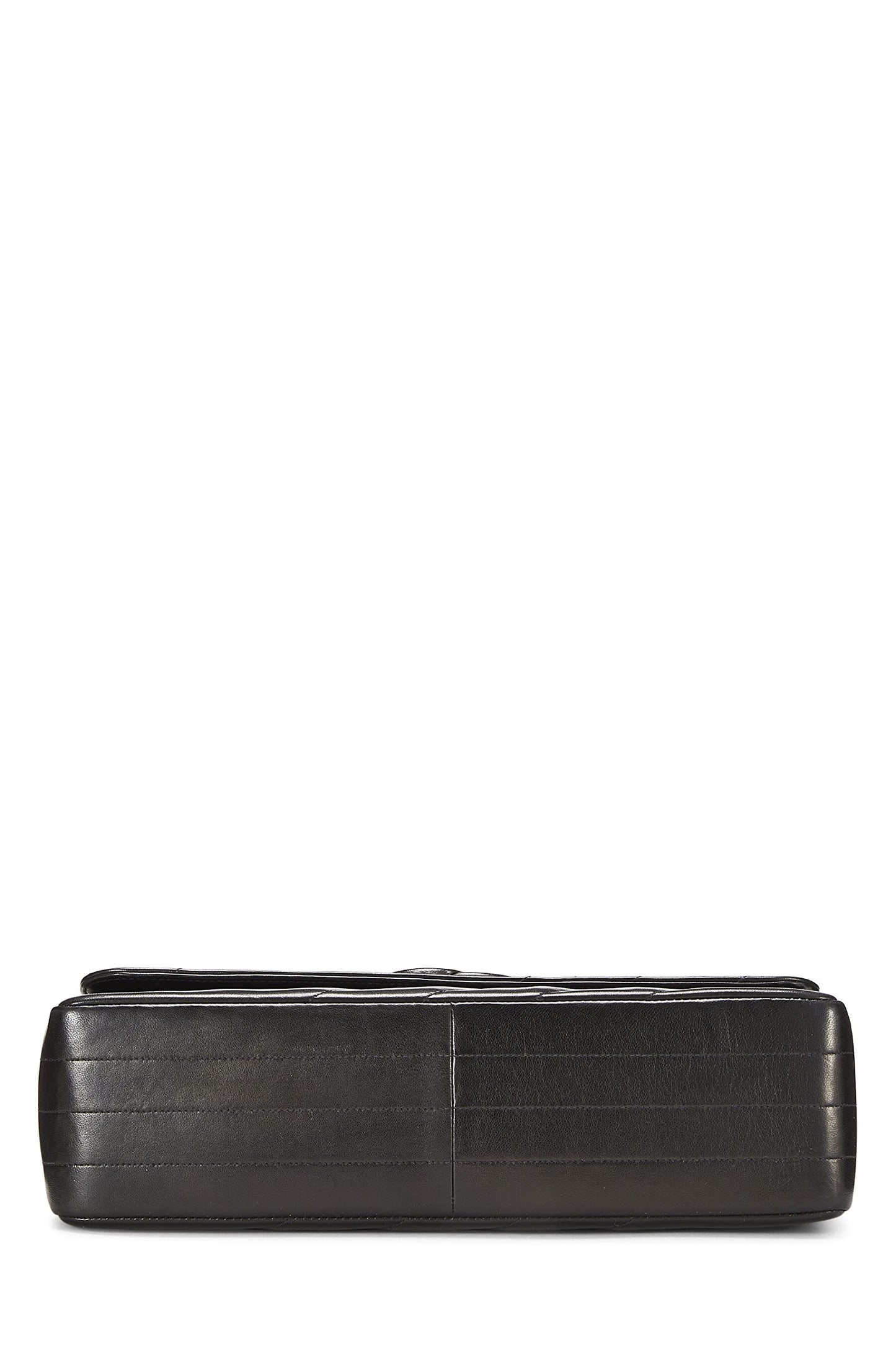 Chanel,  Black Diagonal Lambskin Flap Jumbo, Black