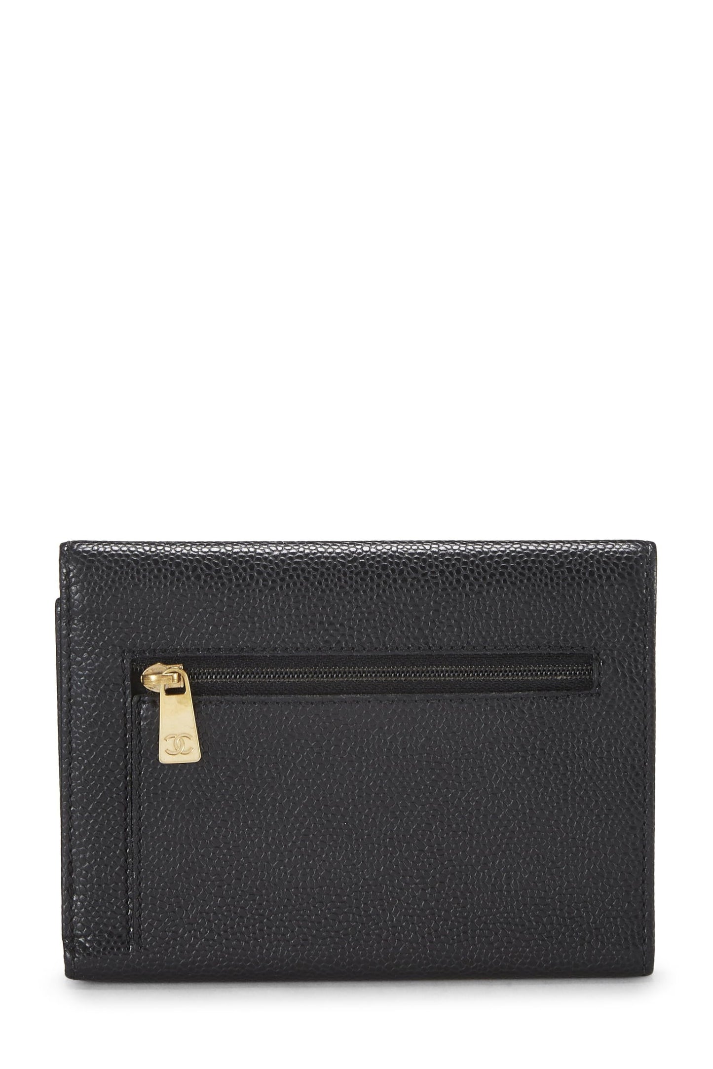 Chanel  Black Caviar Timeless 'CC' Flap Wallet, Black