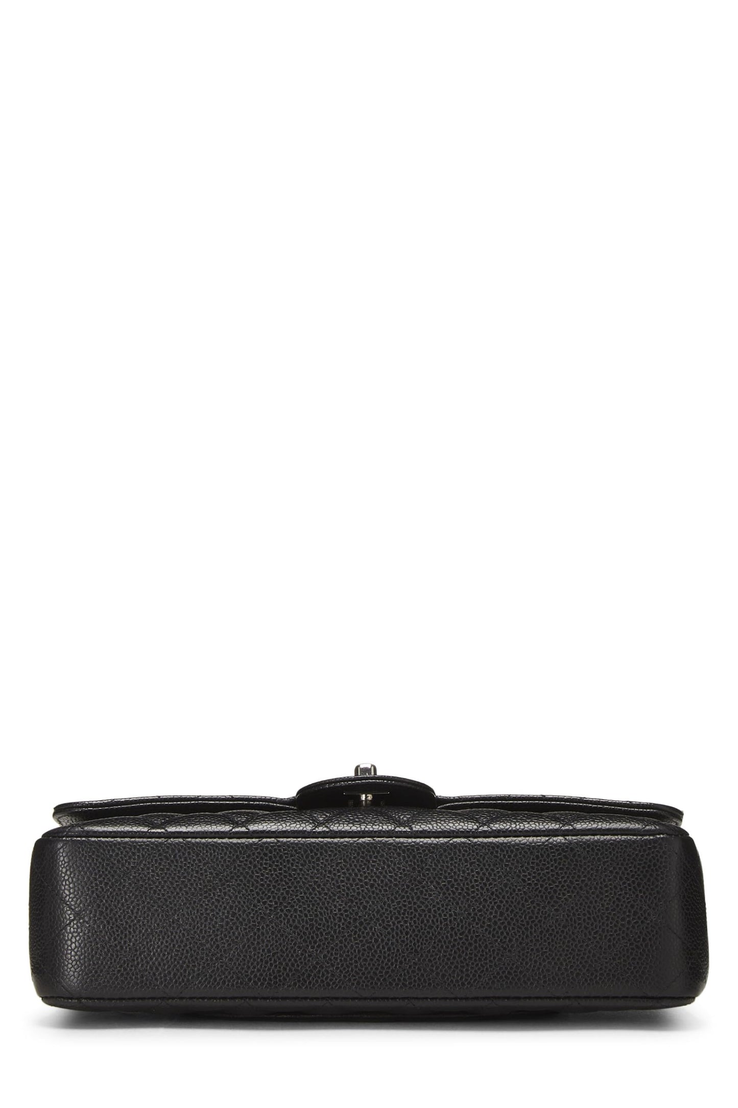 Chanel,  Black Quilted Caviar Classic Double Flap Medium, Black