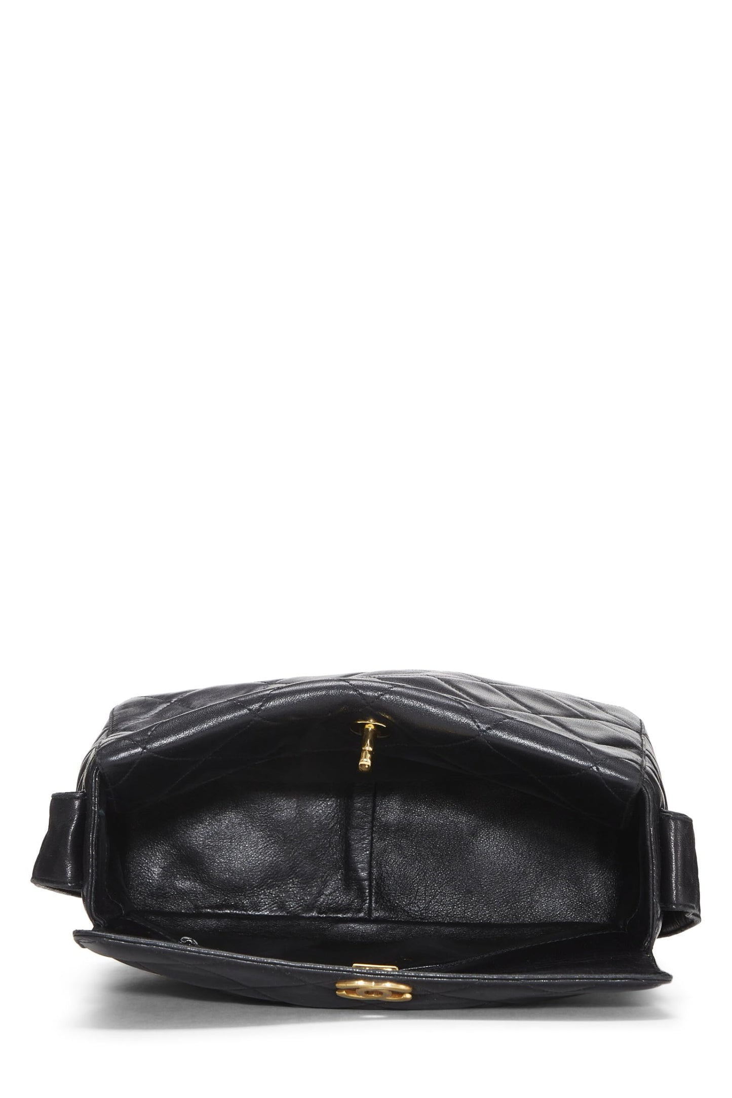 Chanel,  Black Quilted Lambskin Shoulder Bag, Black