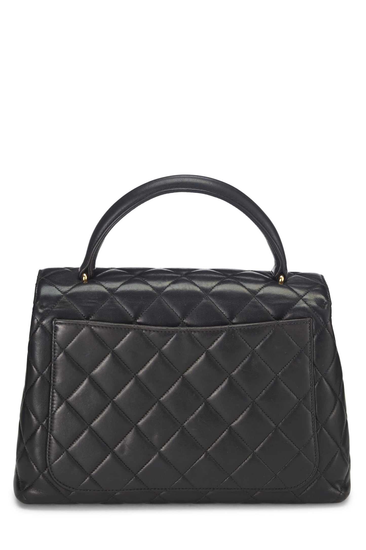 Chanel,  Black Quilted Lambskin Kelly, Black