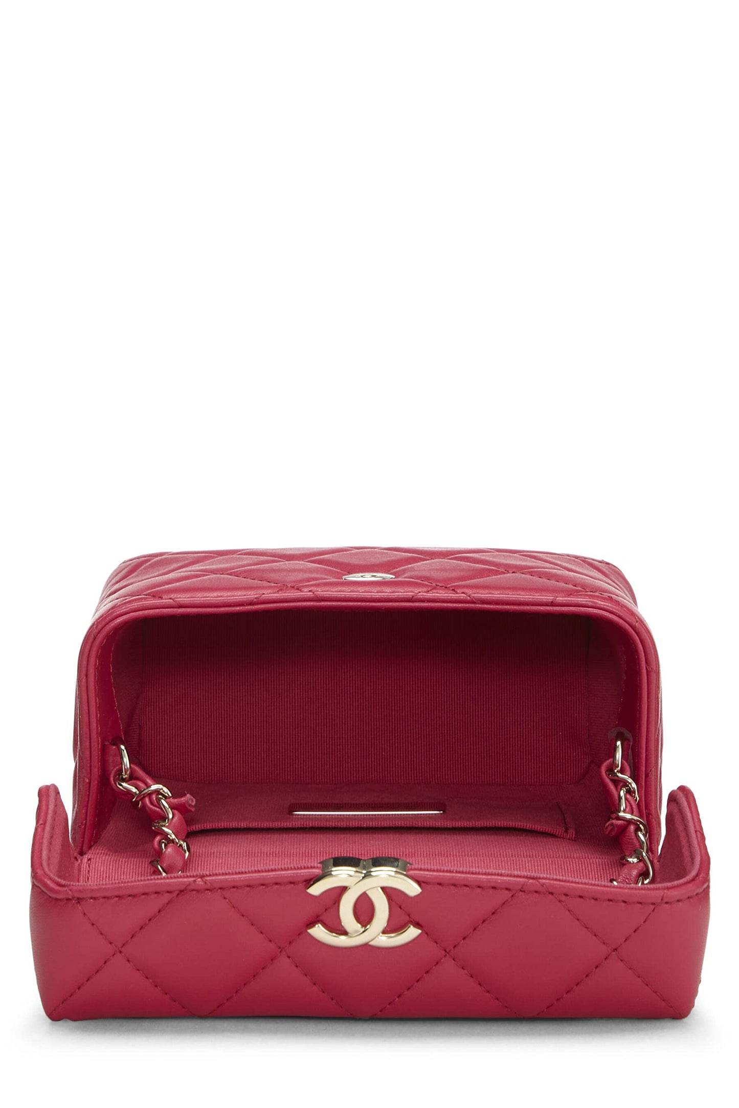 Chanel,  Pink Quilted Lambskin Box Bag Small, Pink