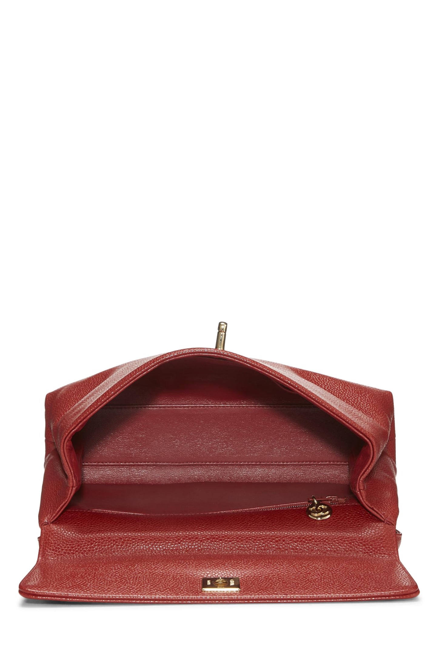 Chanel,  Red Caviar Handbag Small, Red