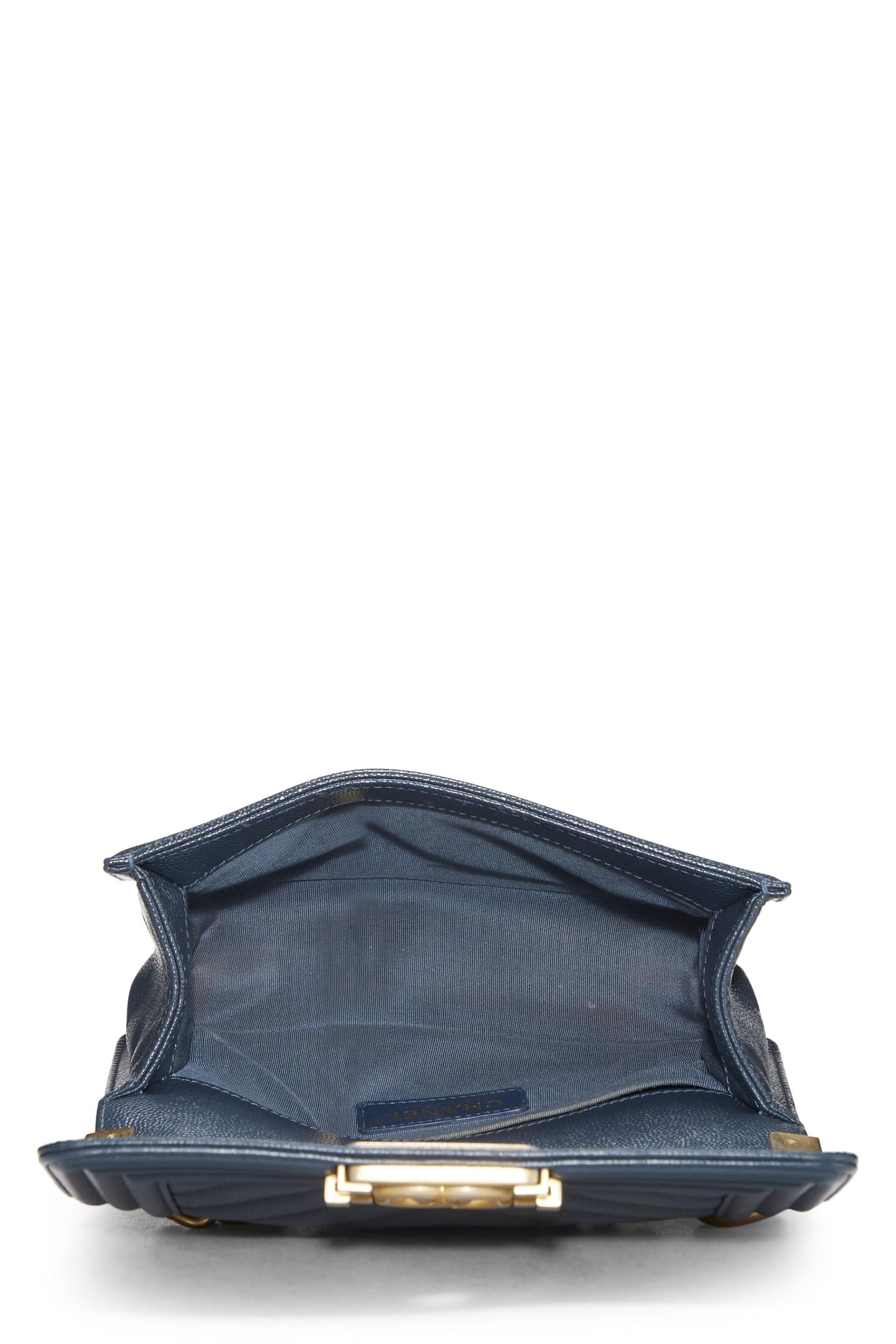 Chanel,  Blue Chevron Caviar Boy Bag Small, Blue