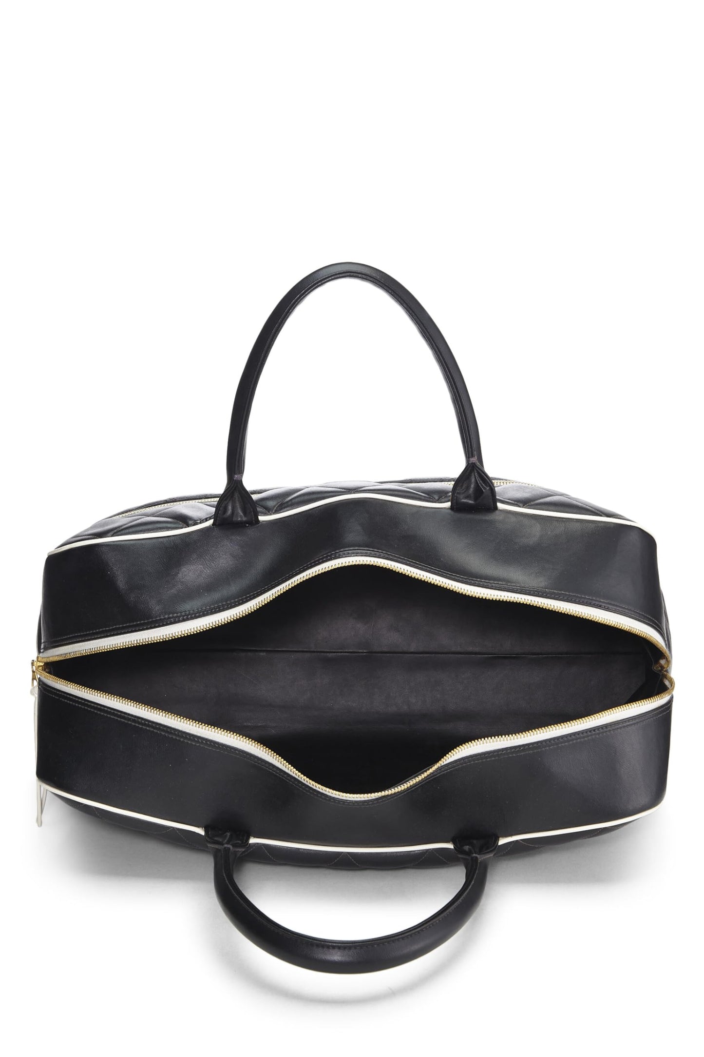 Chanel,  Black Quilted Calfskin Bowler Large, Black