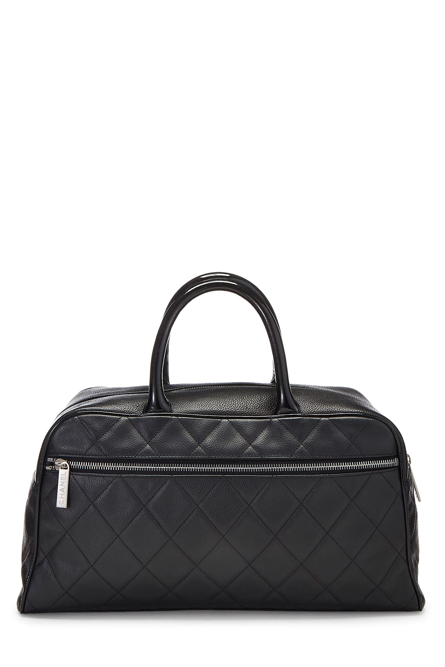 Chanel,  Black Quilted Caviar Bowler Medium, Black