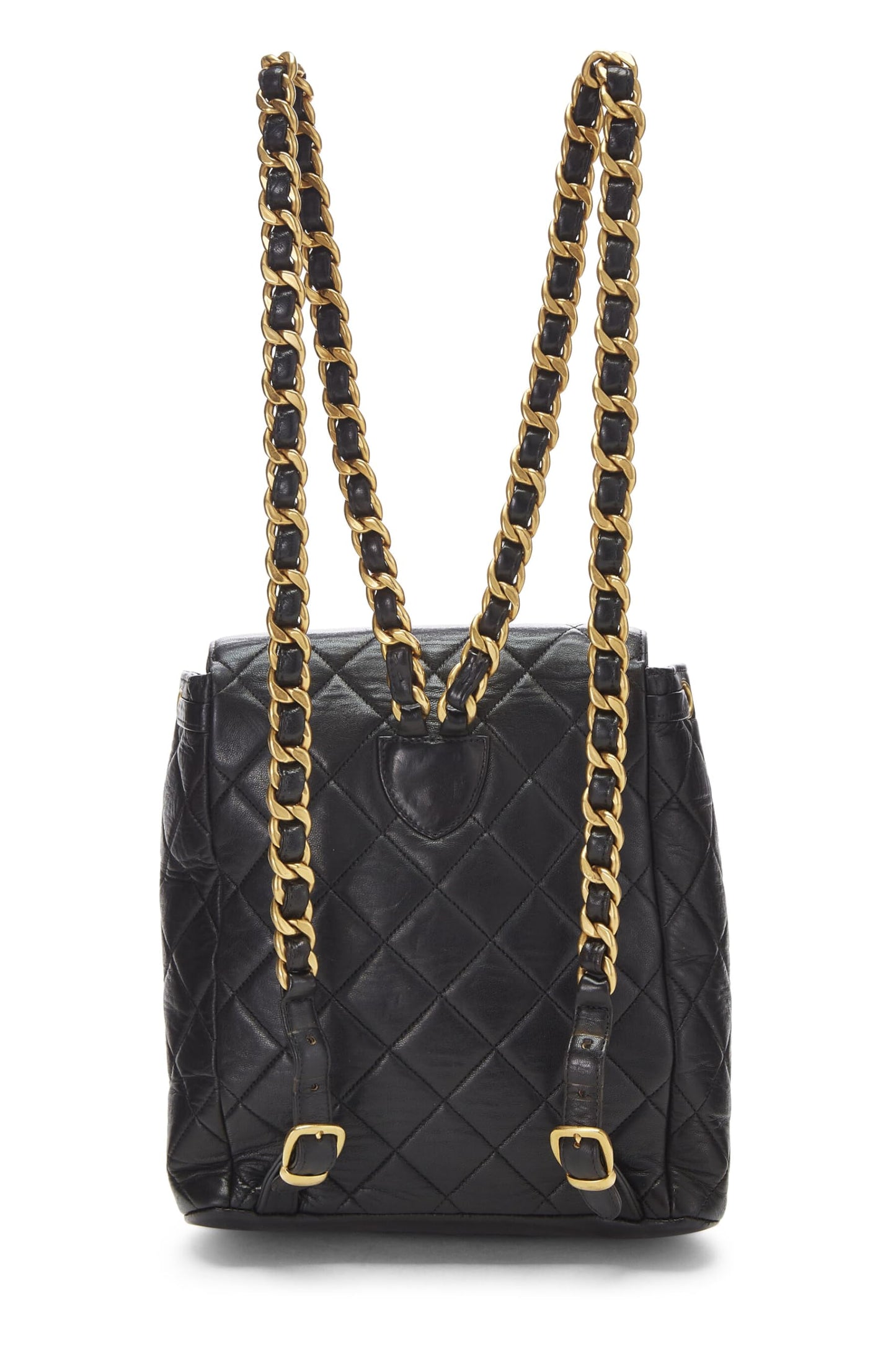 Chanel,  Black Quilted Lambskin 'CC' Classic Backpack Medium, Black