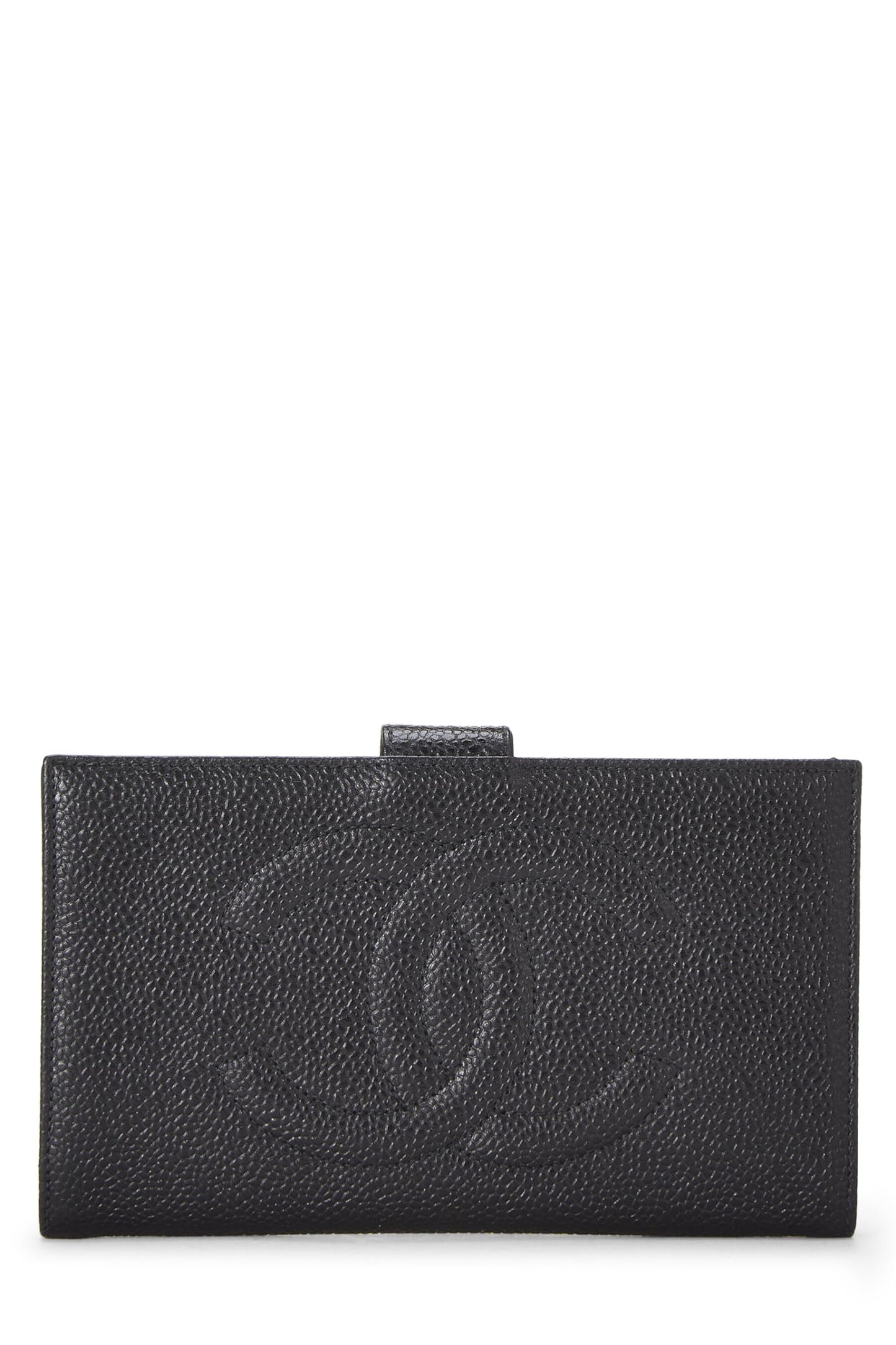 Chanel,  Black Caviar Timeless 'CC' Long Wallet, Black