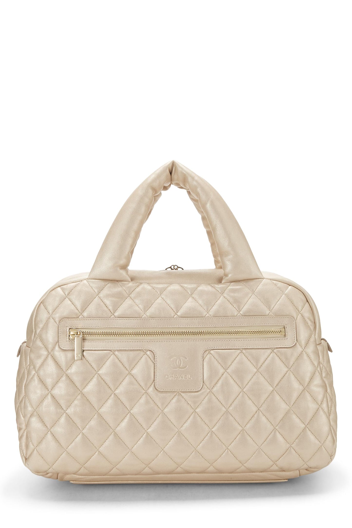 Chanel,  Gold Leather Coco Cocoon Bowling Bag, Gold
