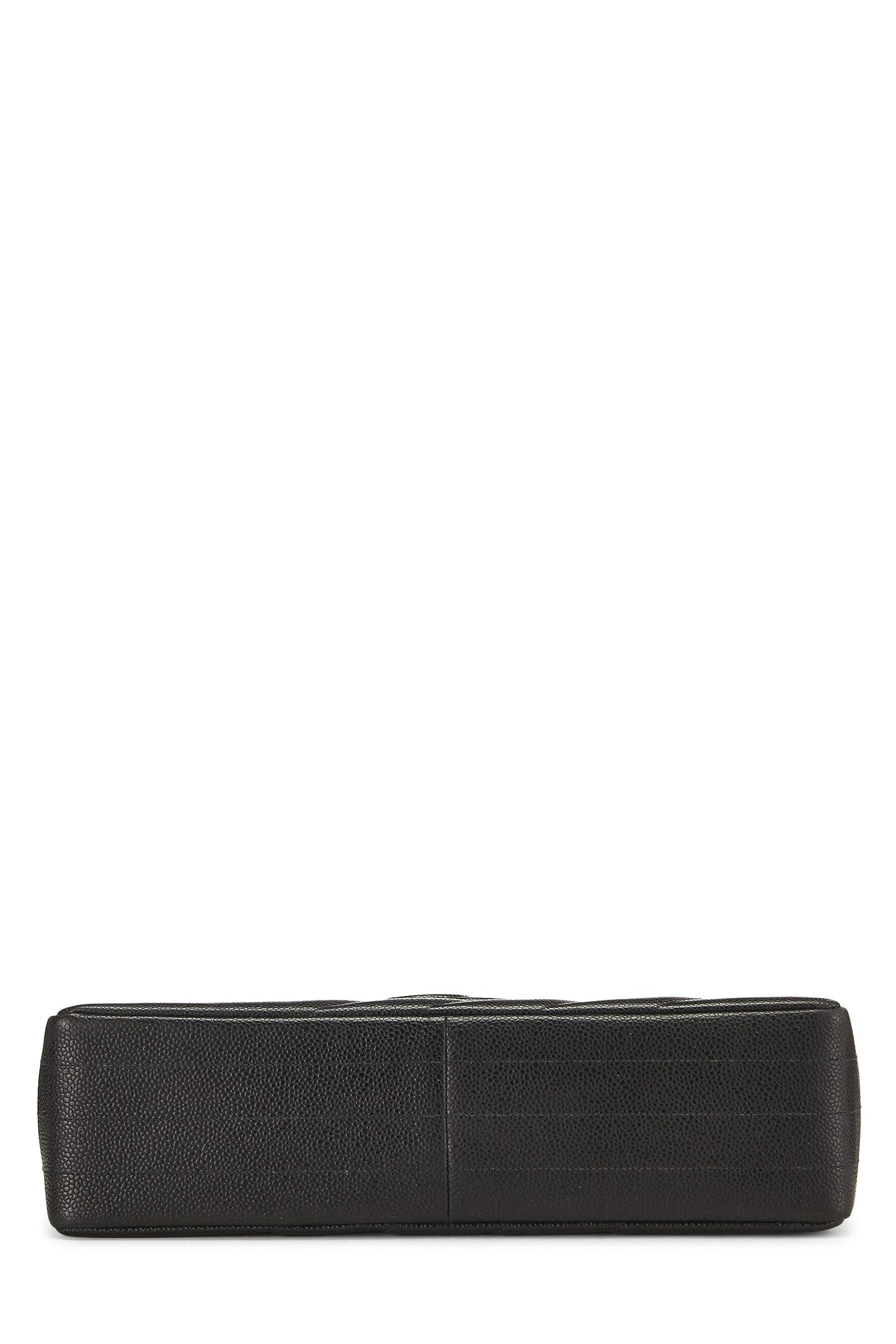 Chanel,  Black Caviar Diagonal Flap Jumbo, Black