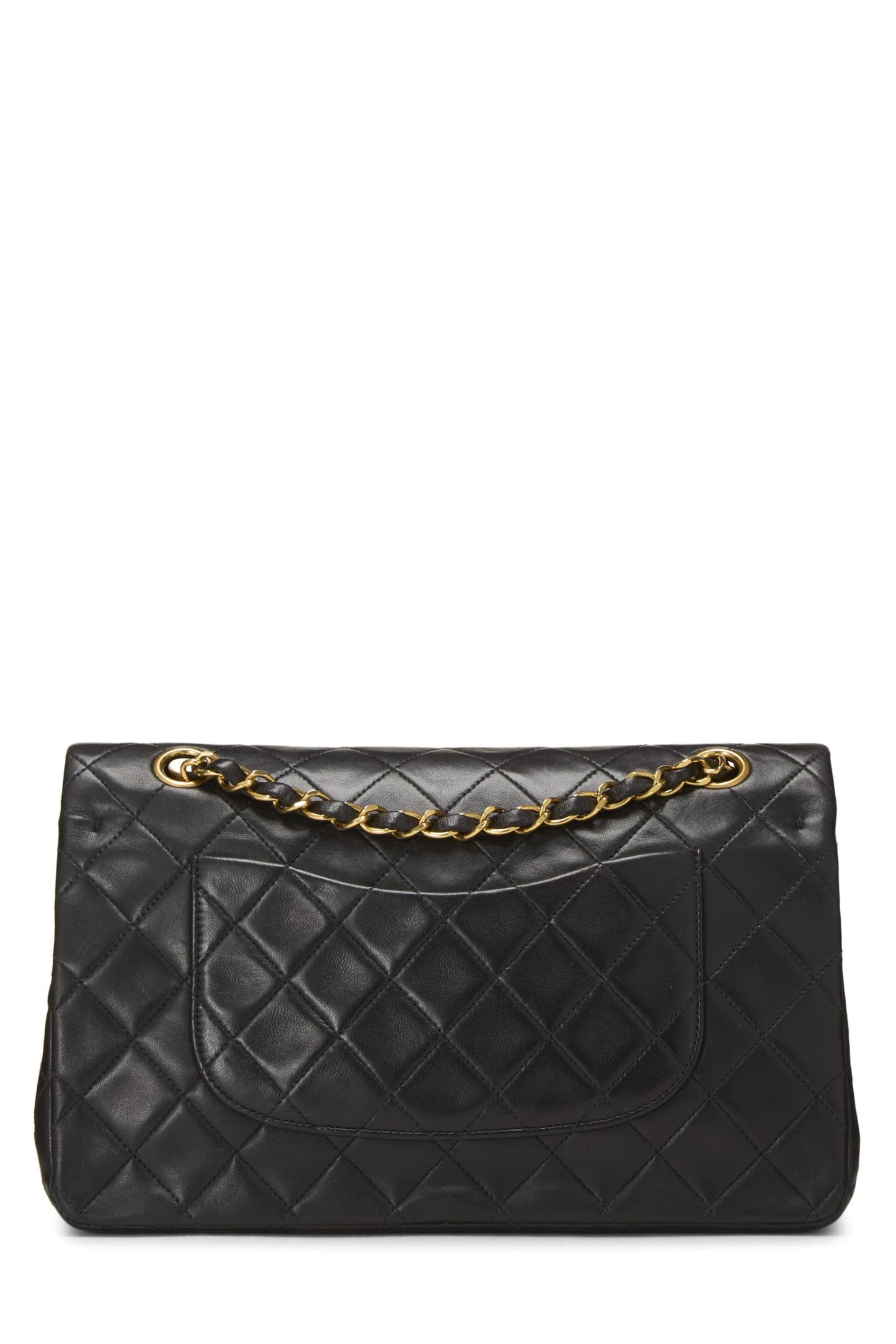Chanel,  Black Quilted Lambskin Classic Double Flap Medium, Black