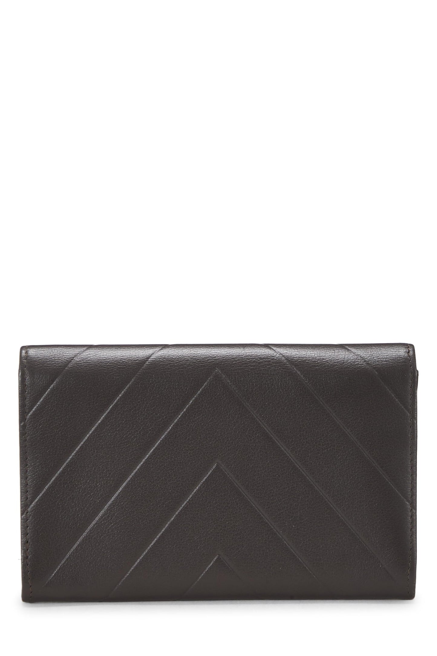 Chanel,  Brown Calfskin Chevron Wallet, Brown