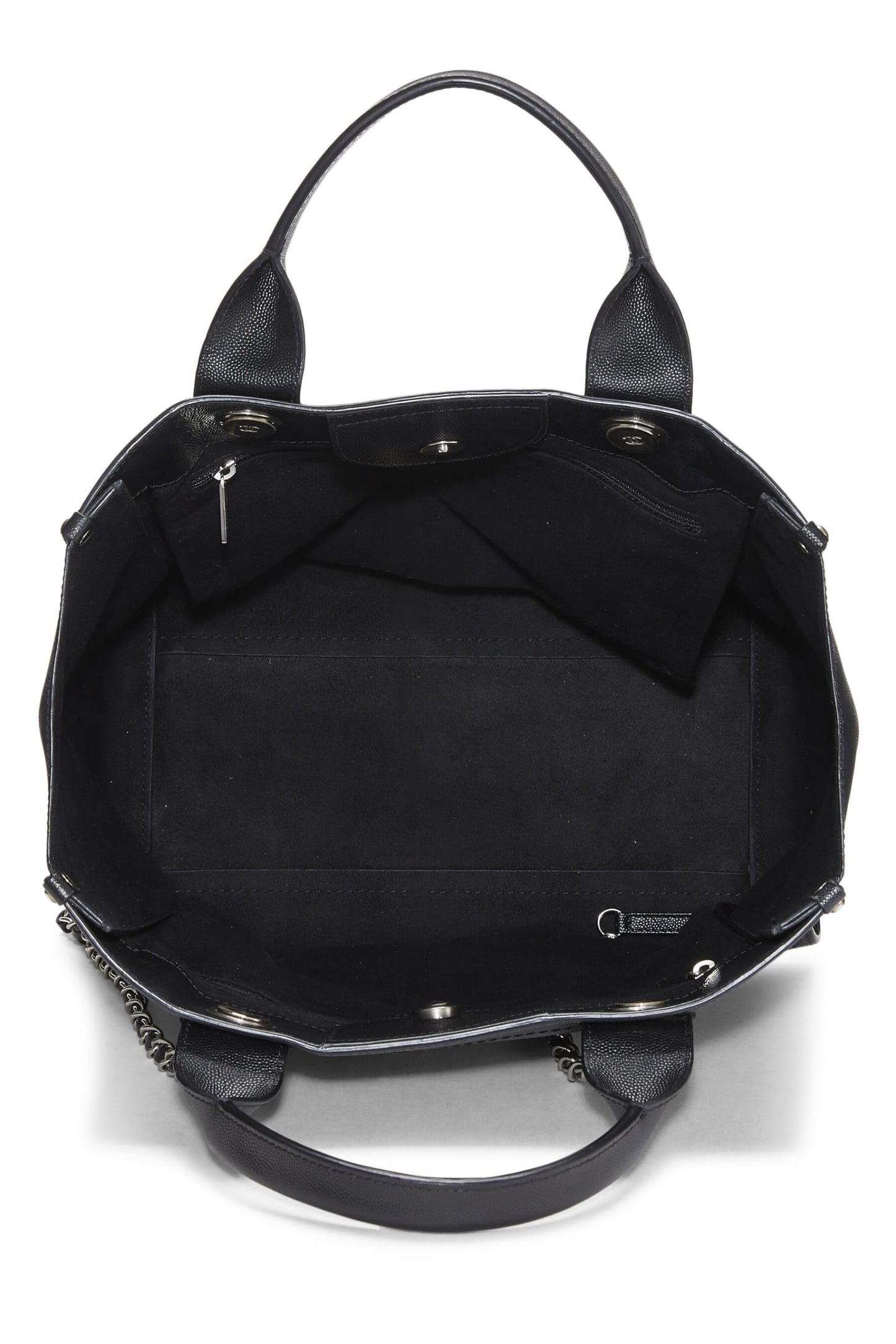 Chanel,  Black Caviar Studded Deauville Shopper Small, Black
