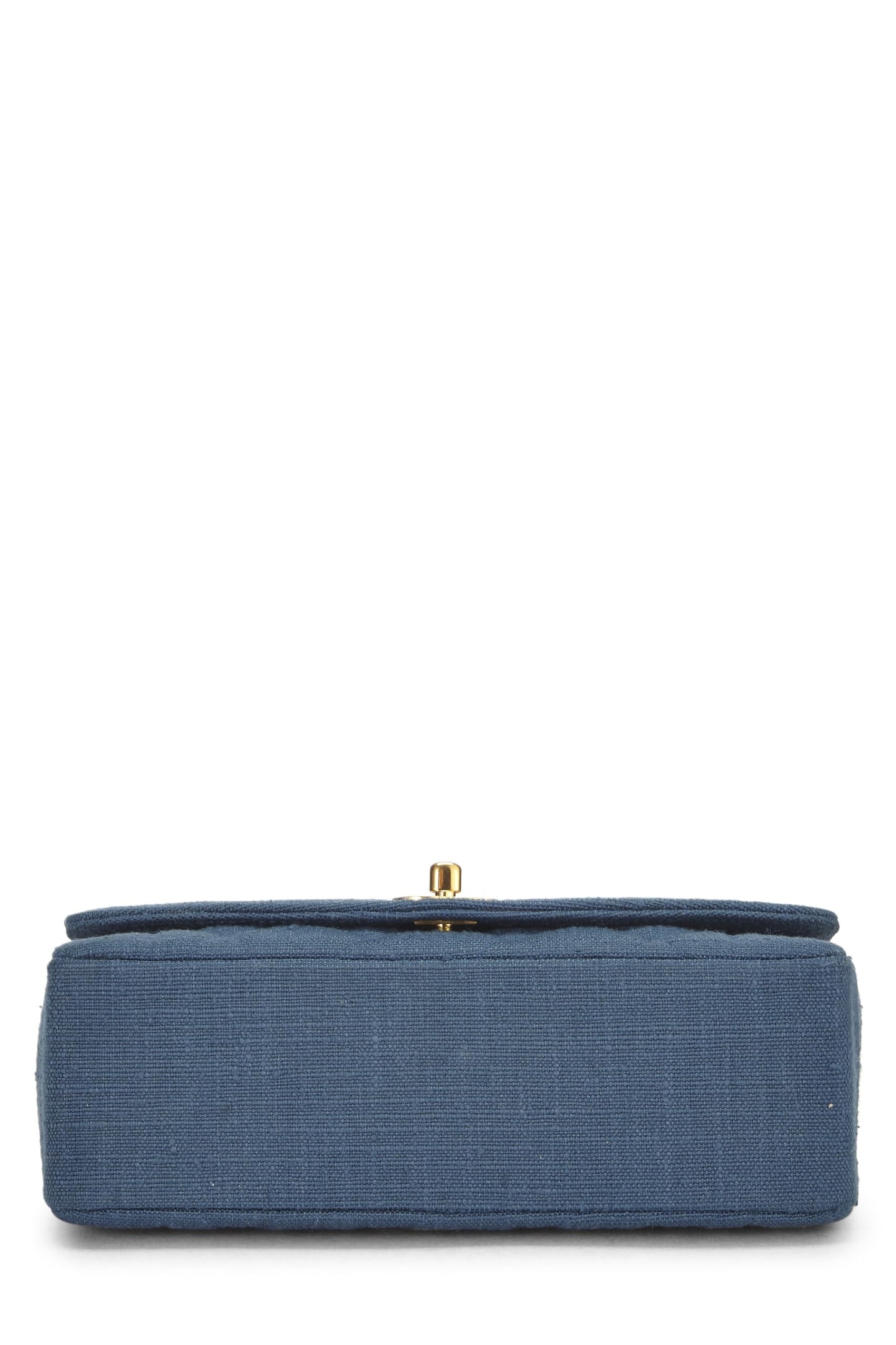 Chanel,  Blue Quilted Linen Classic Double Flap Small, Blue