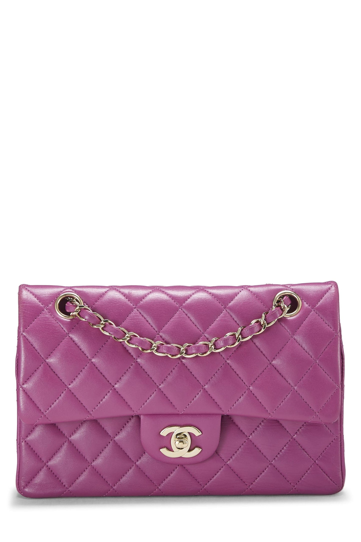 Chanel,  Purple Quilted Lambskin Classic Double Flap Small, Purple