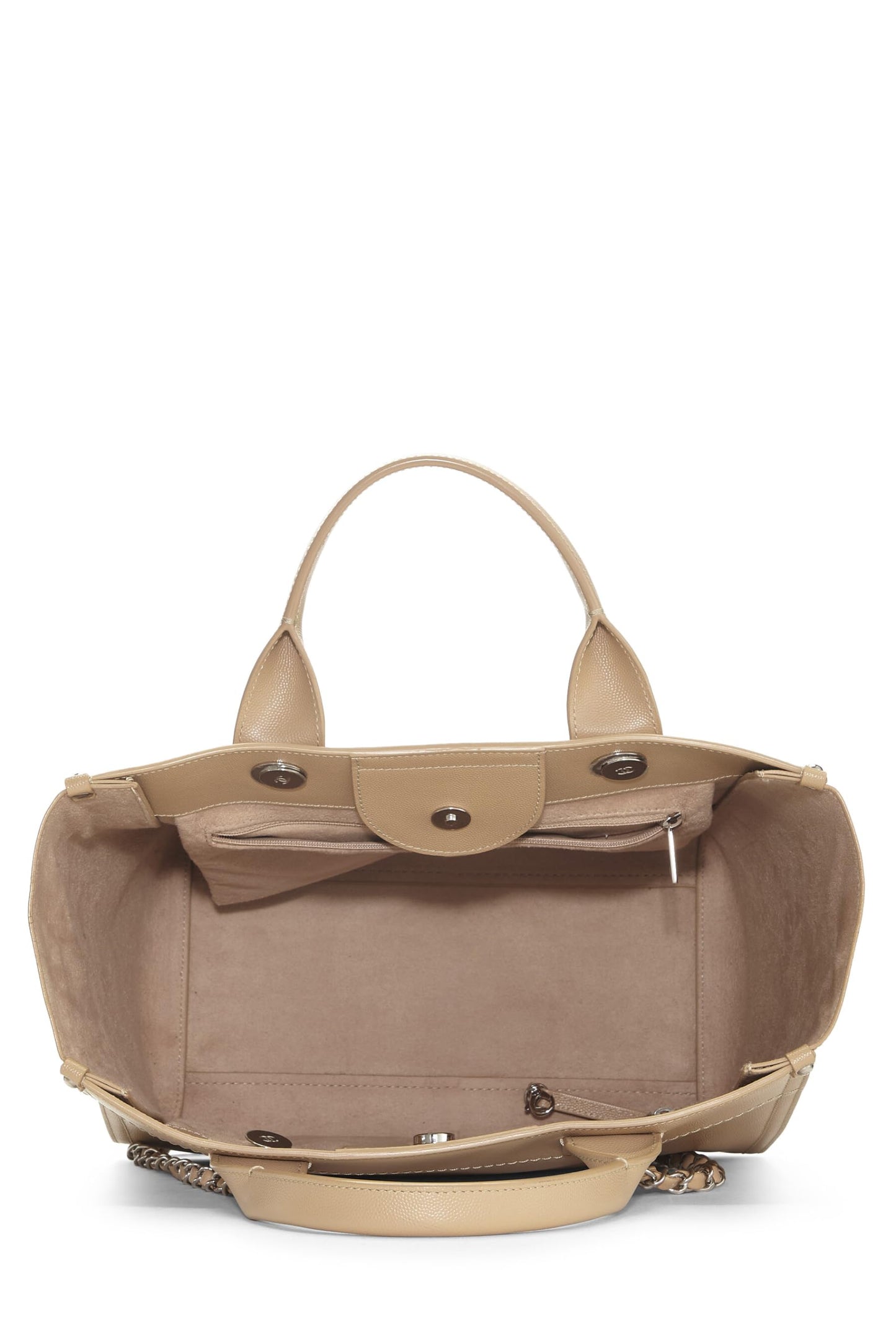 Chanel,  Beige Caviar Deauville Medium, Beige