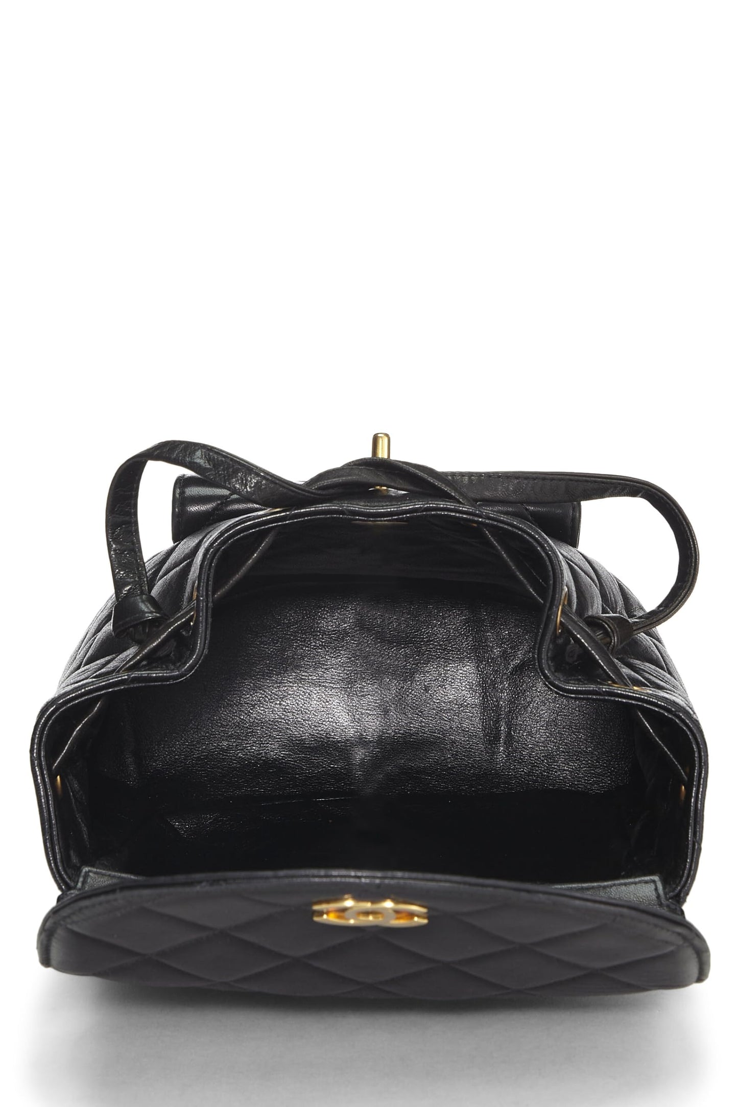 Chanel,  Black Quilted Lambskin Classic Backpack, Black
