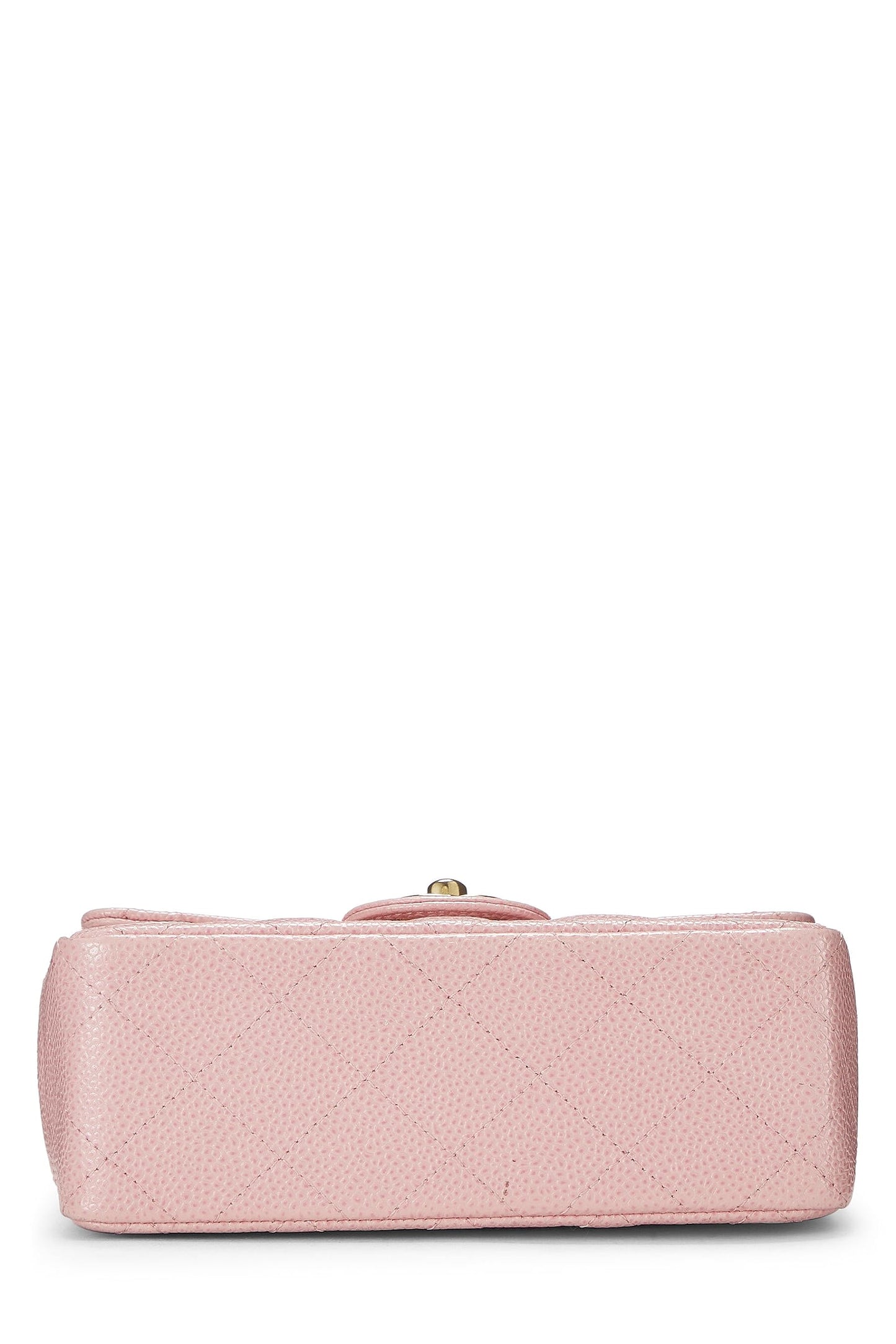 Chanel,  Pink Quilted Caviar Classic Square Flap Mini, Pink