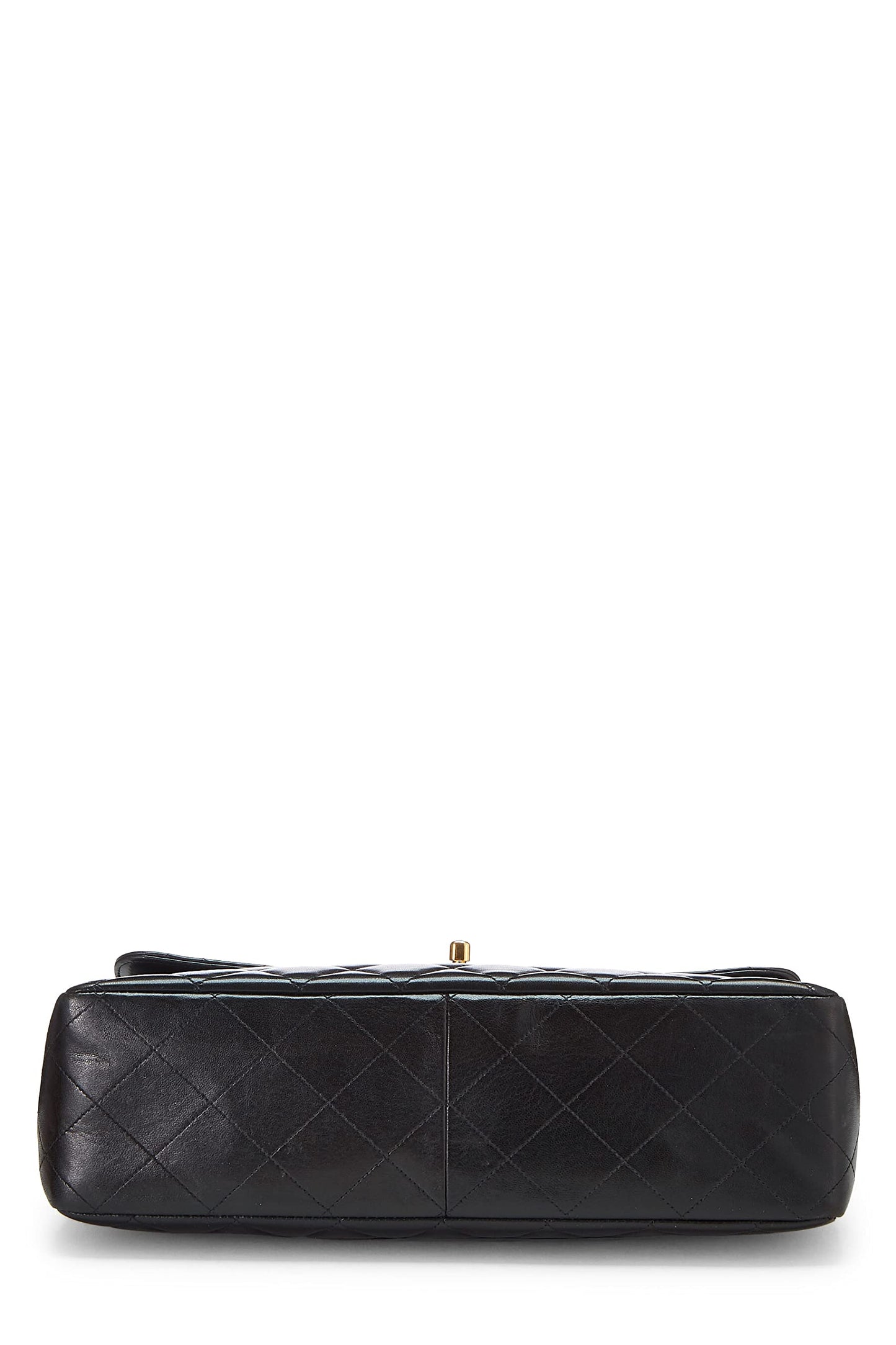 Chanel,  Black Quilted Lambskin Half Flap Jumbo, Black
