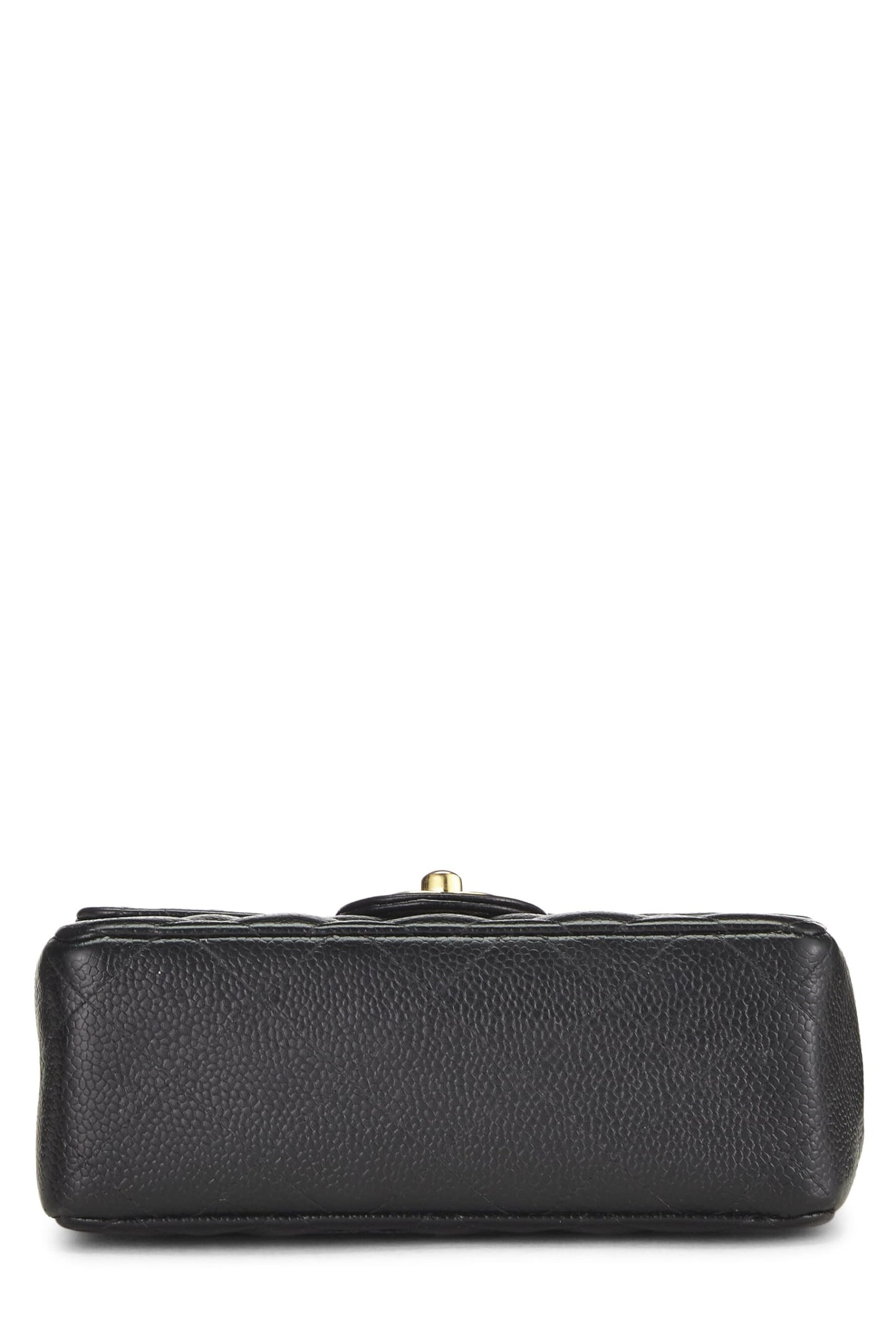 Chanel,  Black Quilted Caviar Half Flap Mini, Black