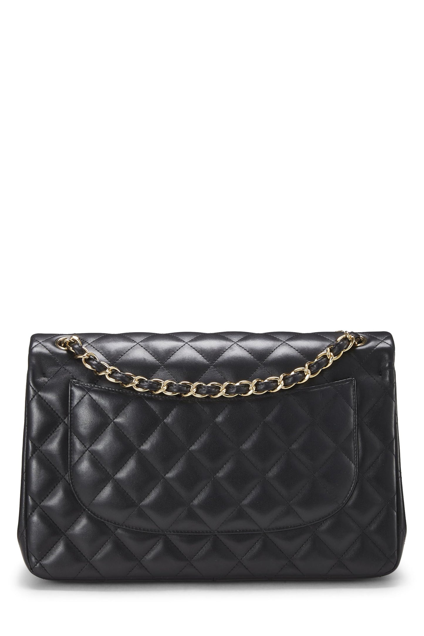 Chanel,  Black Quilted Lambskin New Classic Double Flap Jumbo, Black
