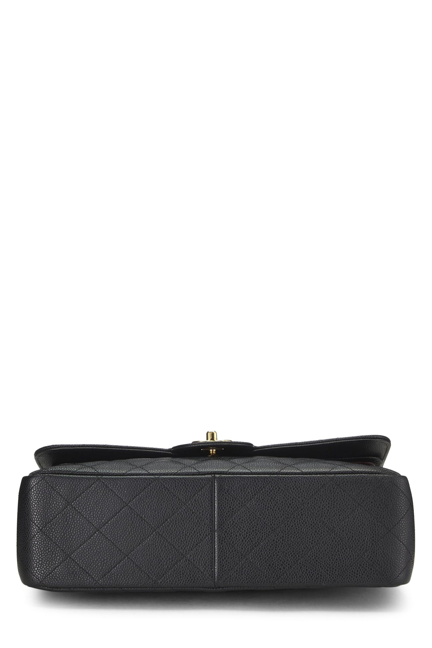 Chanel,  Black Quilted Caviar New Classic Double Flap Jumbo, Black