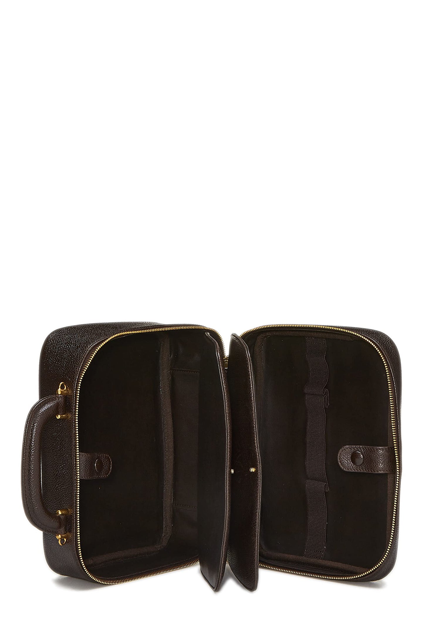 Chanel,  Brown Caviar Lunch Box Vanity, Brown