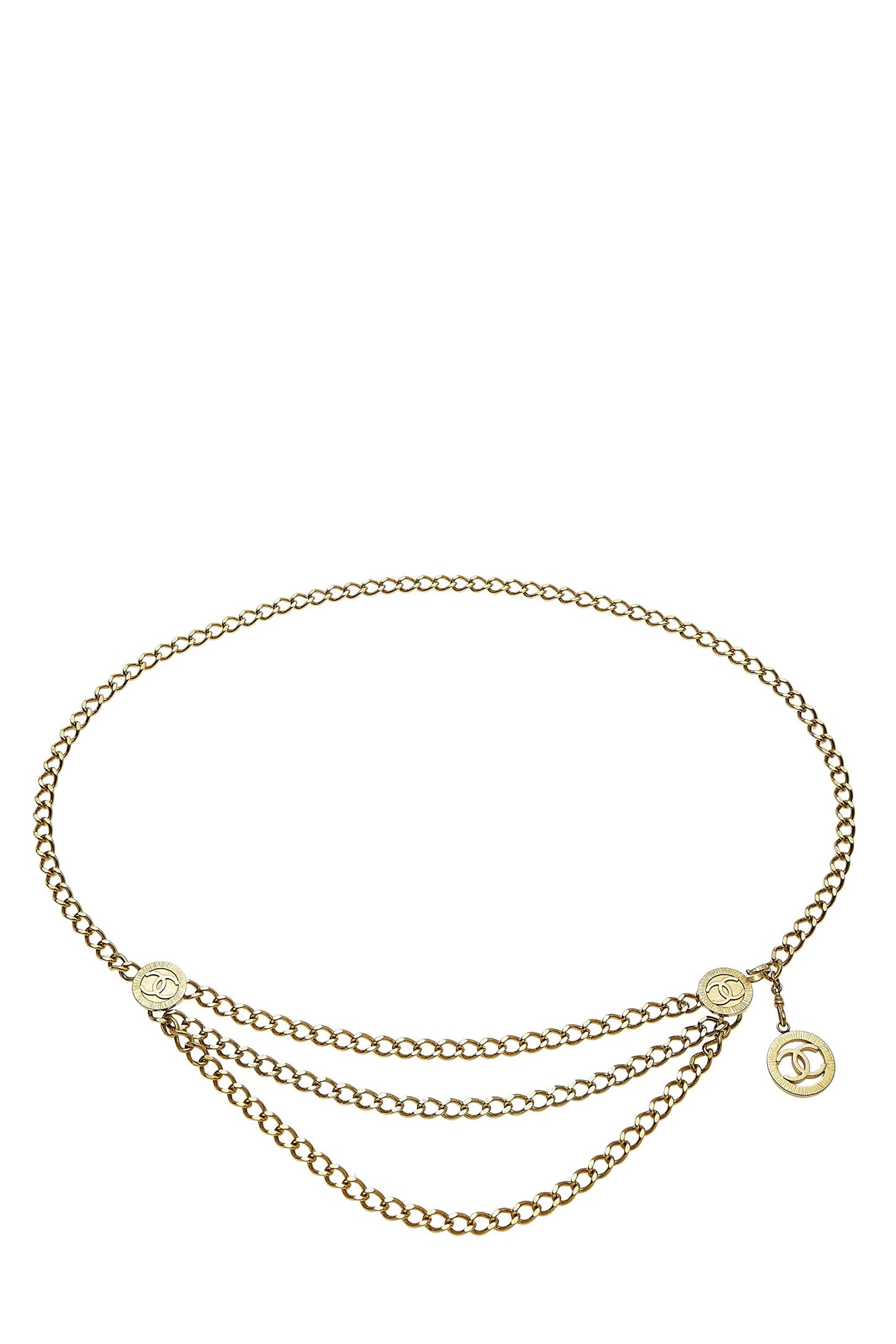 Chanel,  Gold Sunburst 'CC' Chain Belt 3, Gold