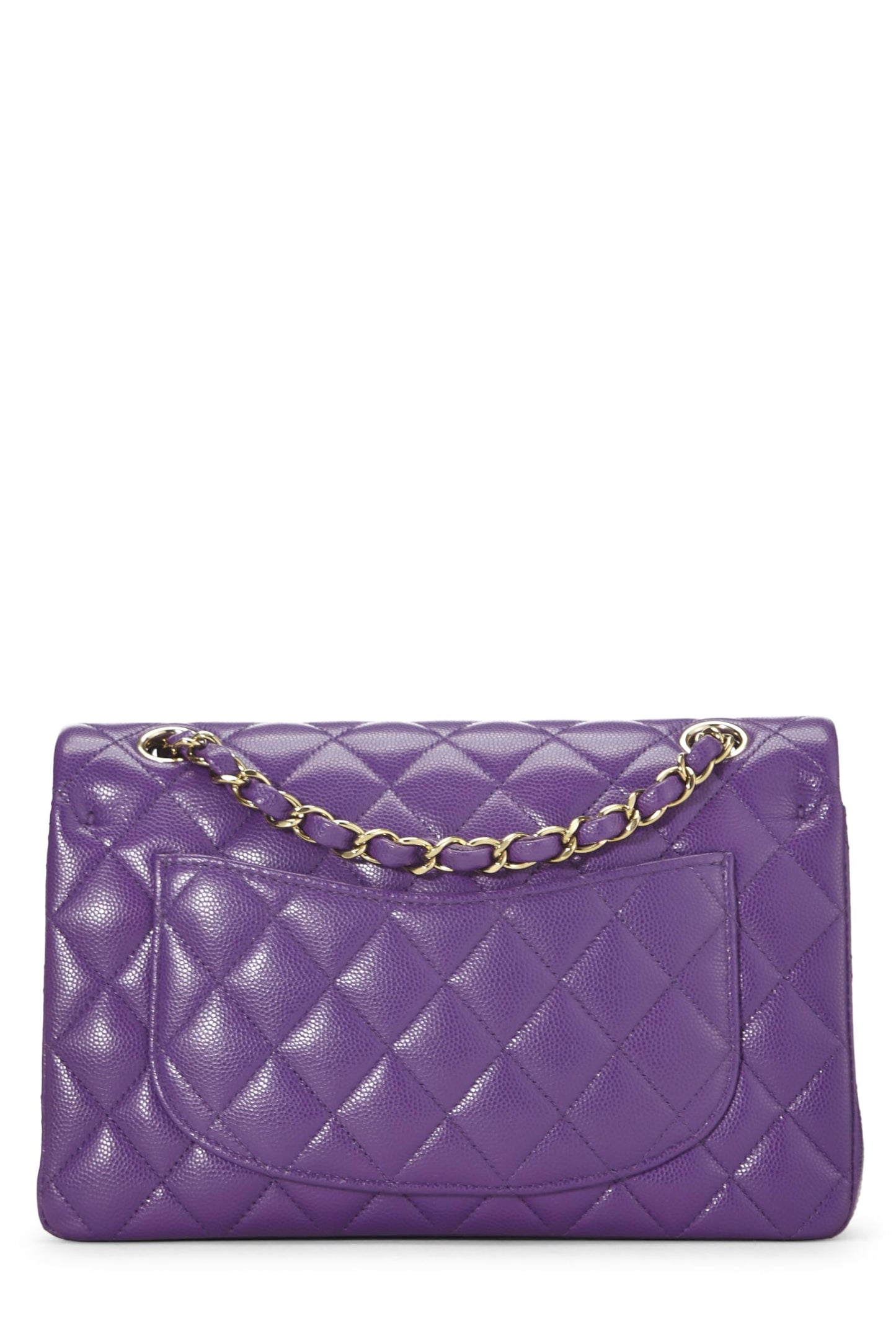Chanel,  Purple Quilted Caviar Classic Double Flap Small, Purple